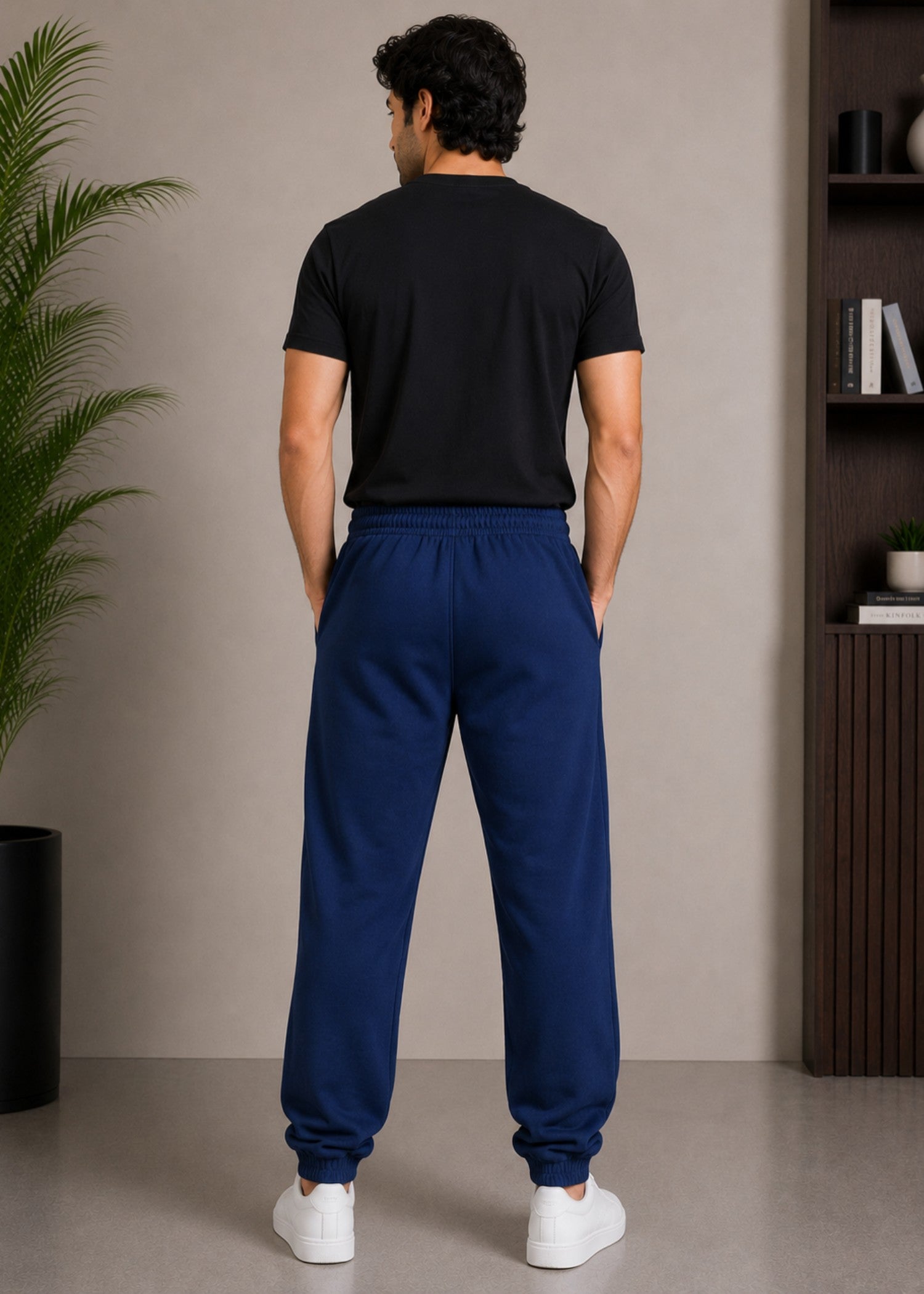 cotton Trousers in Midnight blue