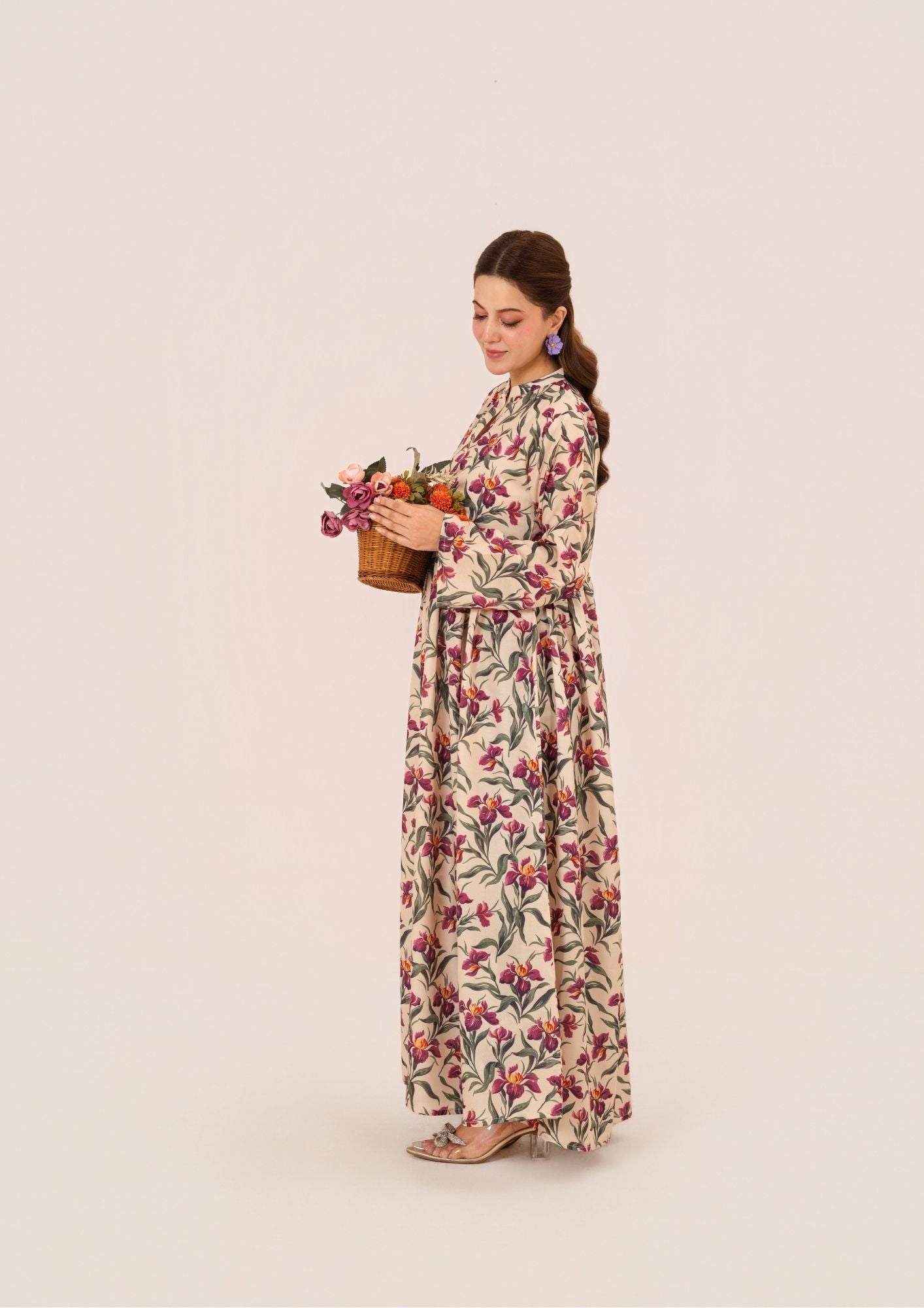 arabic lawn Maxi in Beige