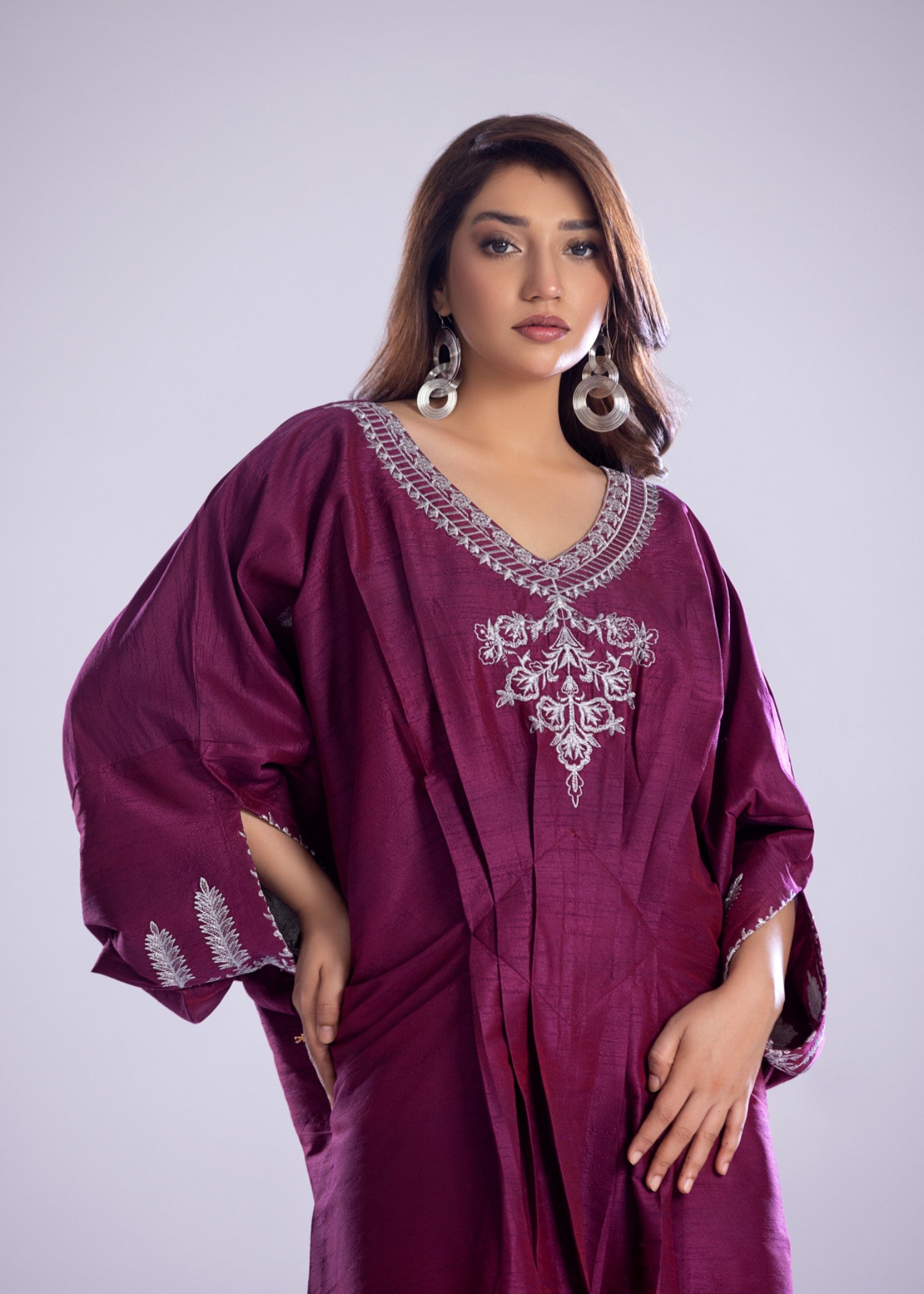 silk Kurti in Wine