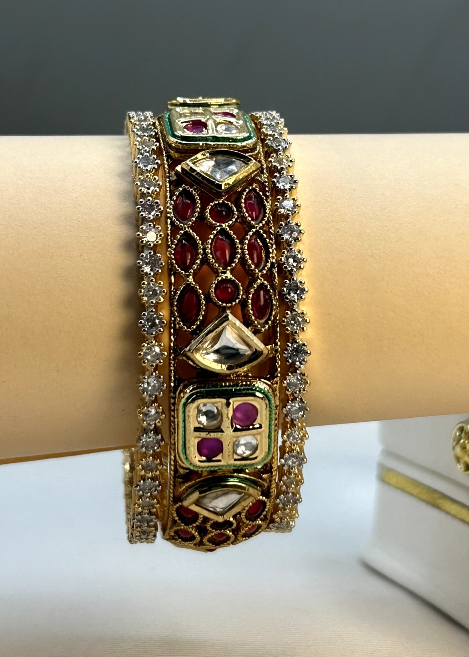 Bangles in Ruby red Color by - Trendy Women Bangles ANM1961
