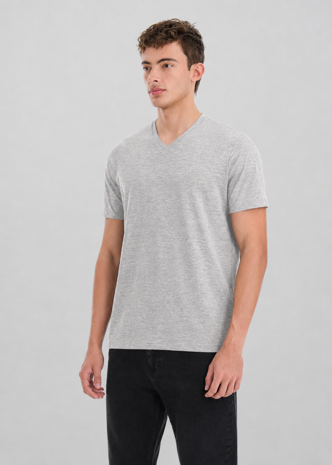 cotton T Shirt in Pastel grey