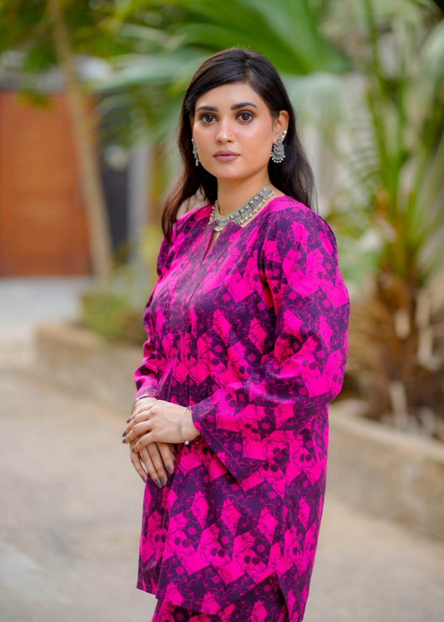 cotton Co Ord Sets in Shocking pink