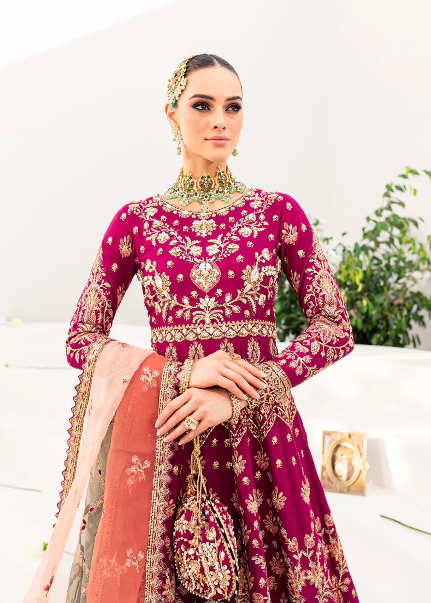 raw silk Pishwas in Purple