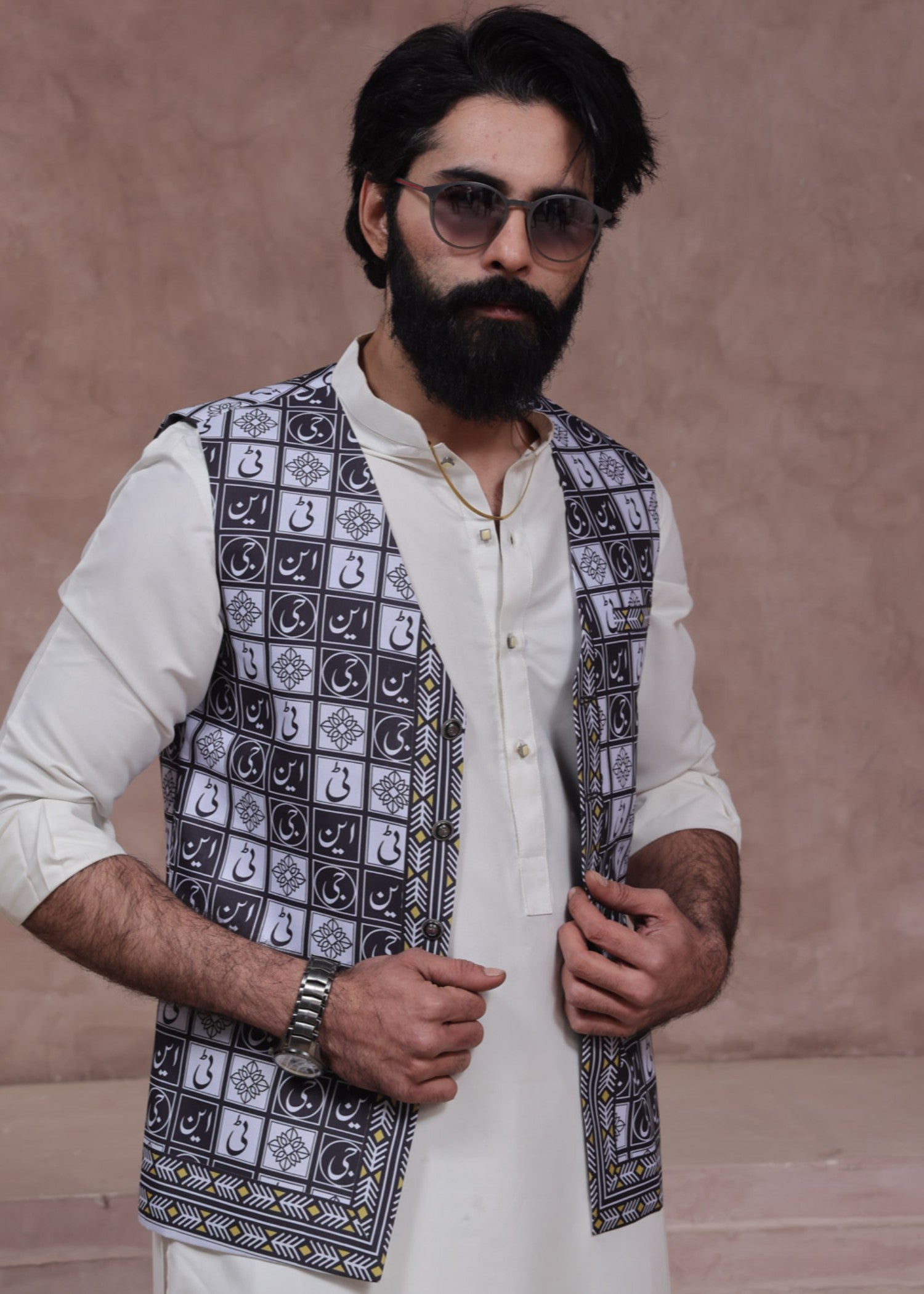 blended cambric Waistcoat in Jet black