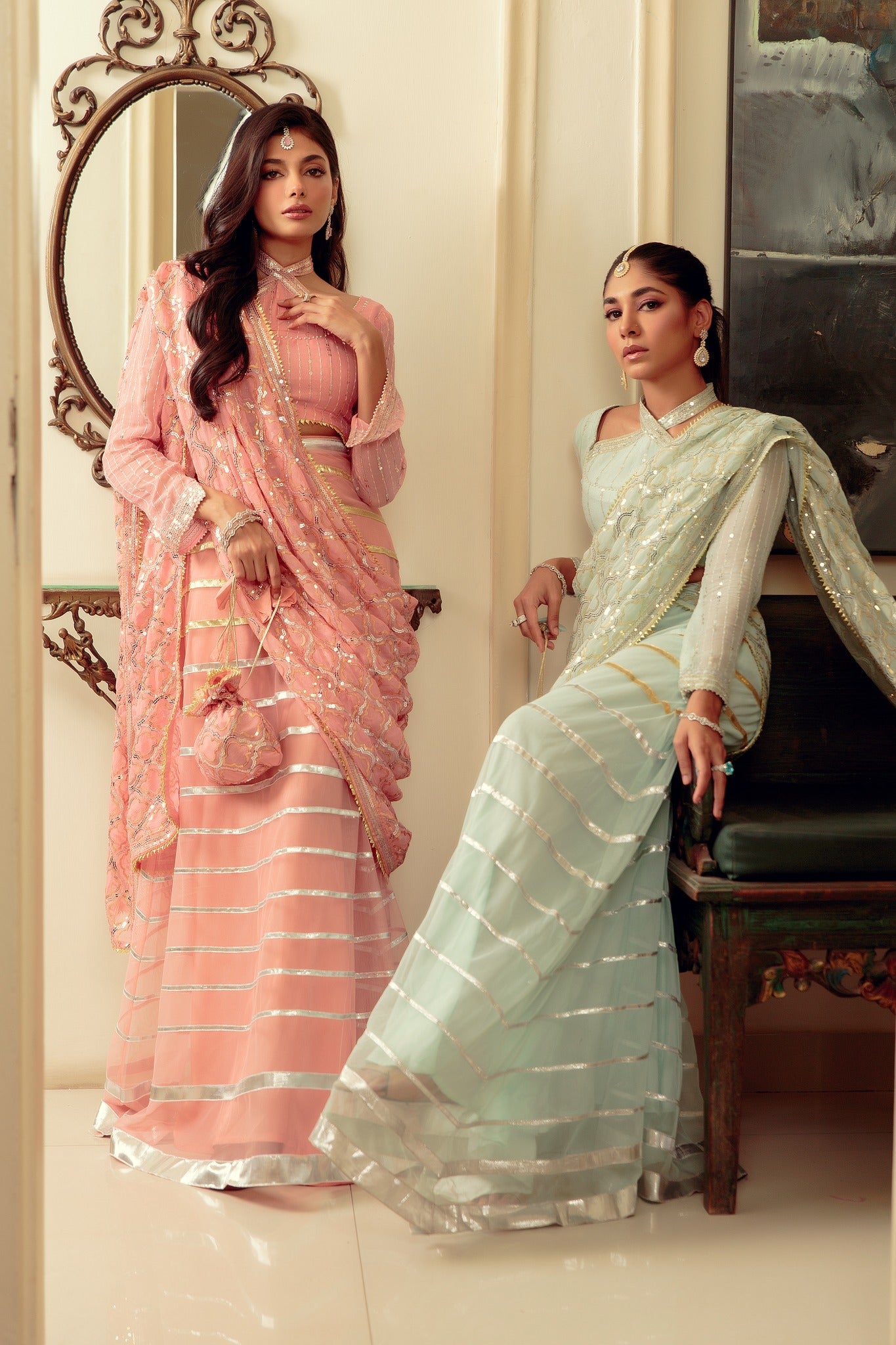chiffon Saree in Blue