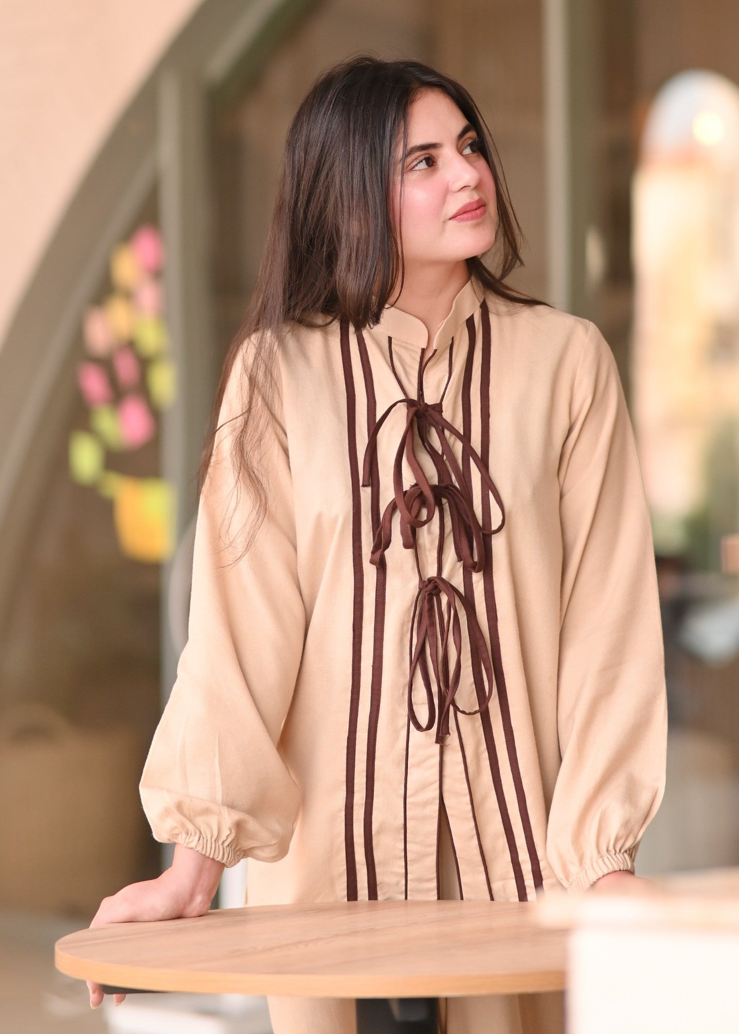poplin Co ord Sets in Beige