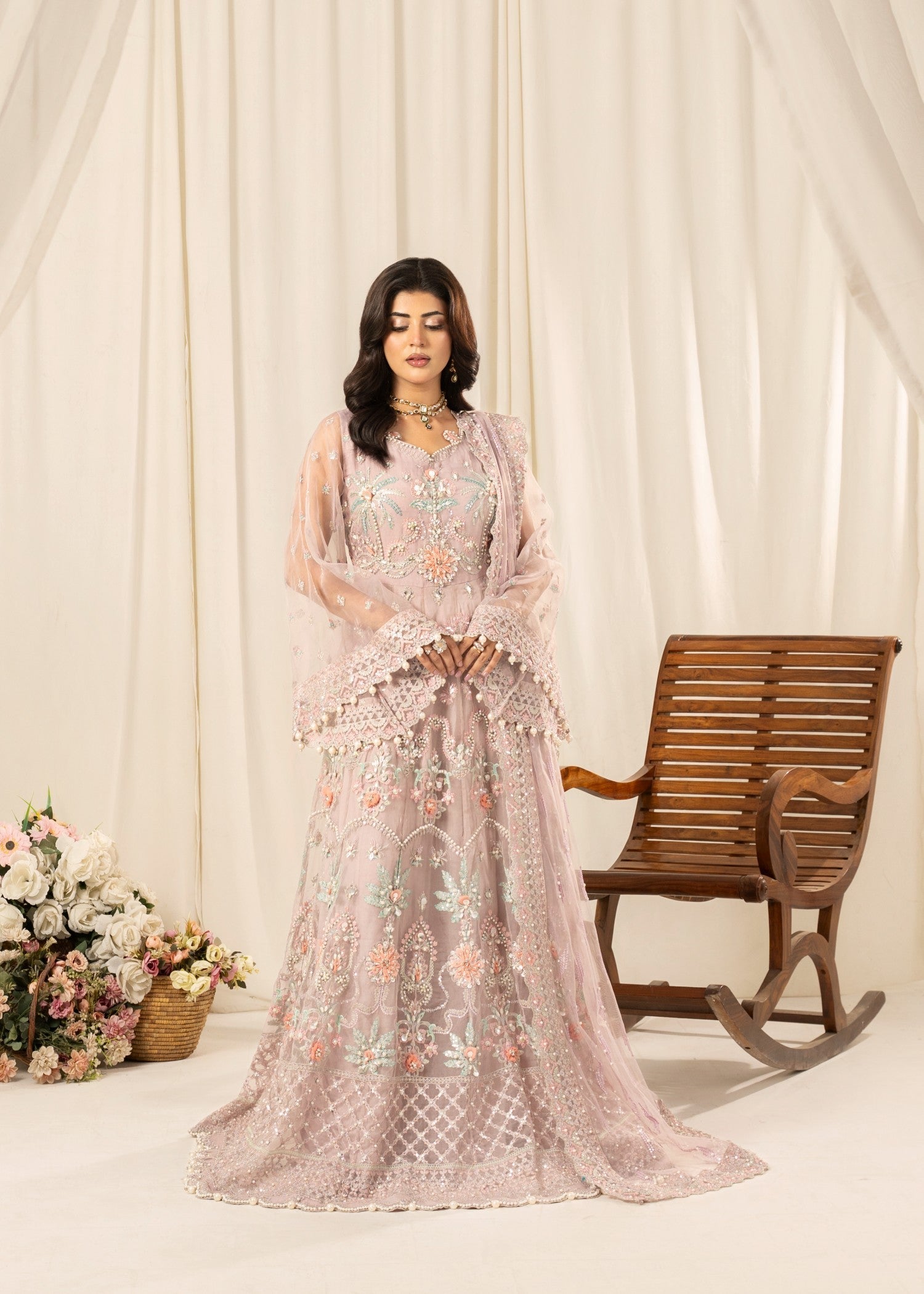 organza Maxi in Mauve pink
