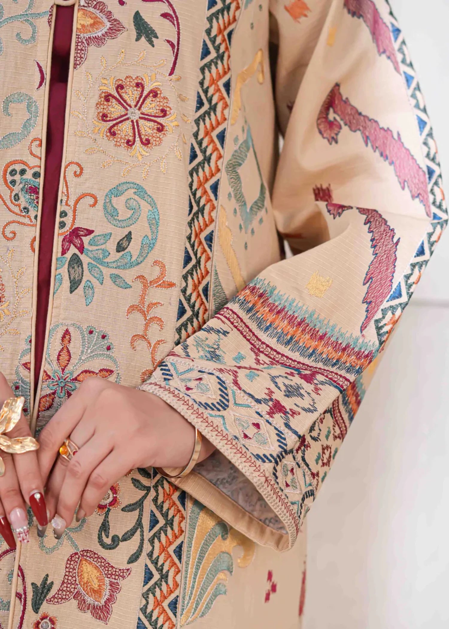 lawn Gown in Beige