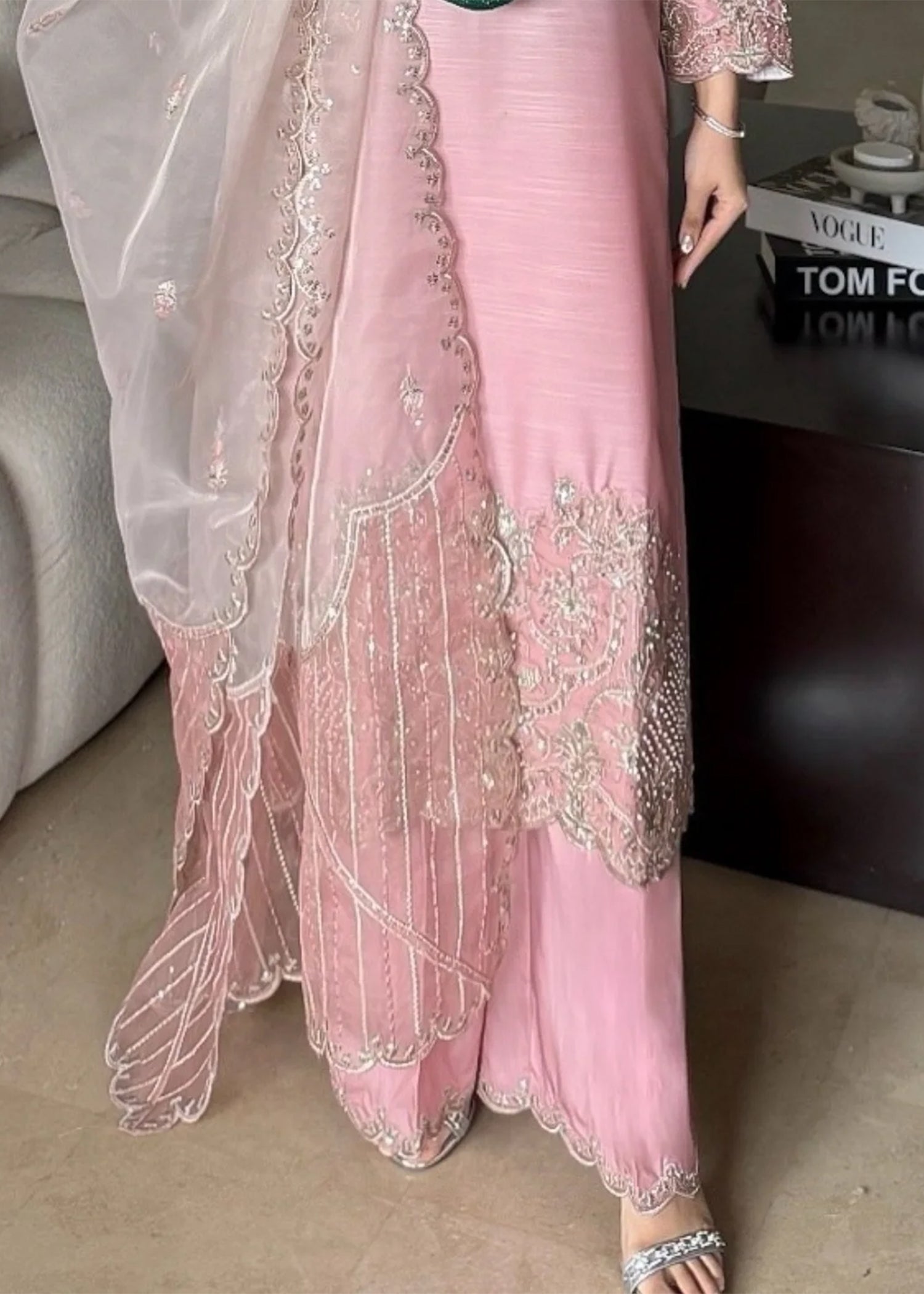 indian raw silk Kurta Set in Pink