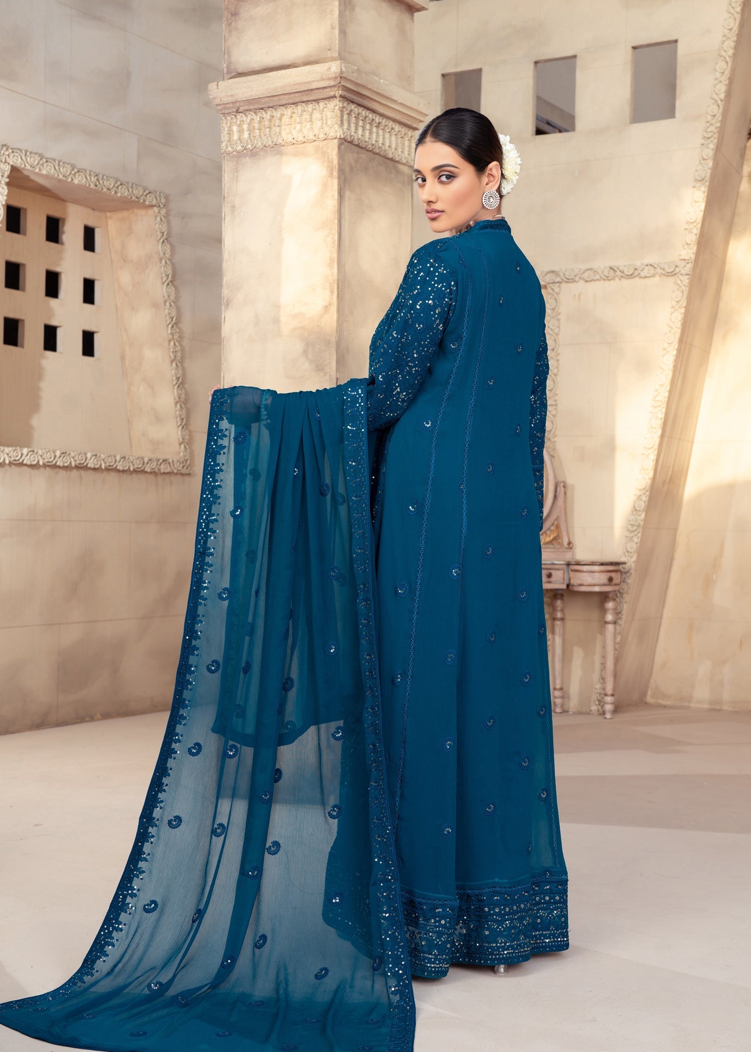 chiffon Maxi in Teal