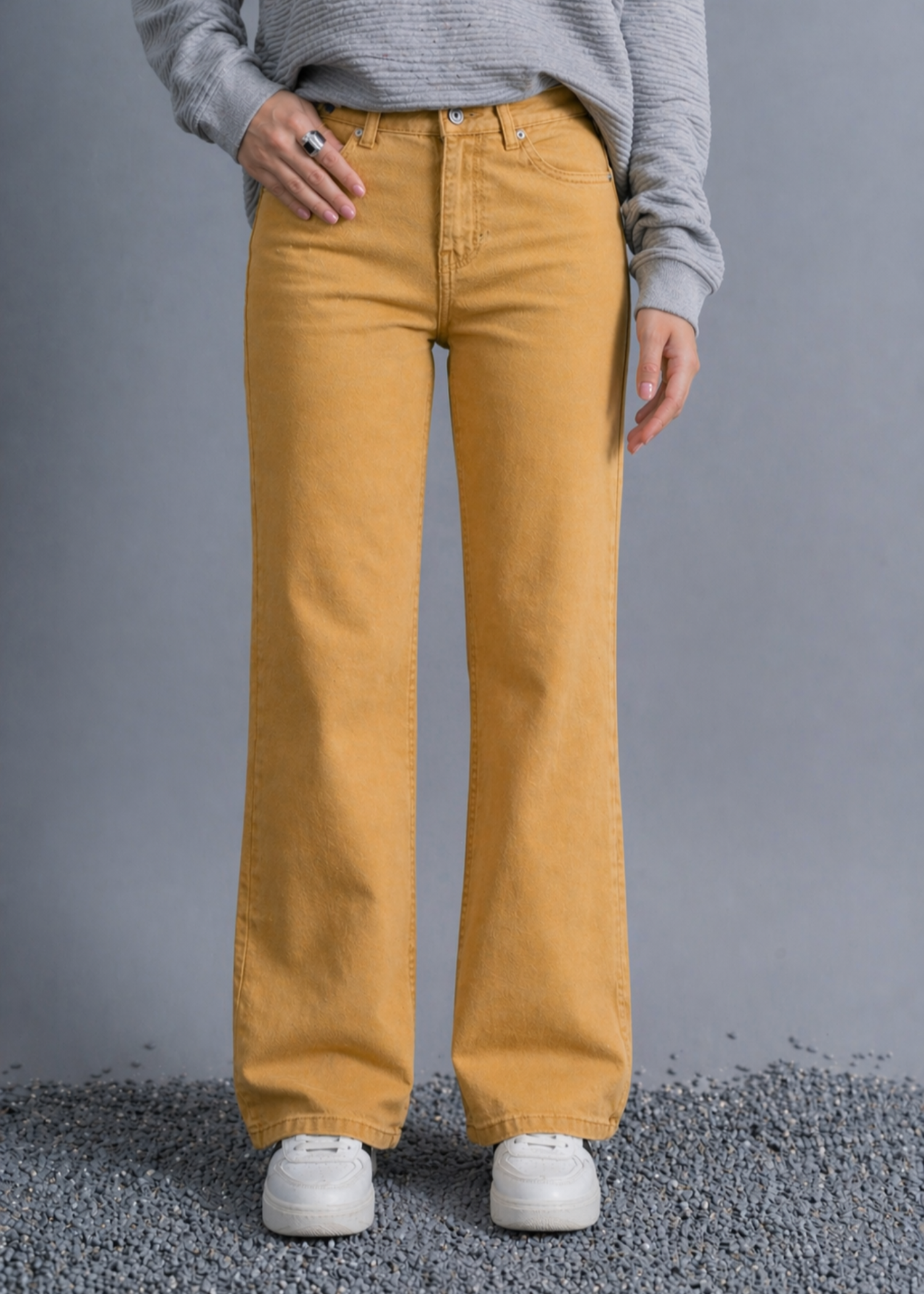 cotton Jeans in Mustard