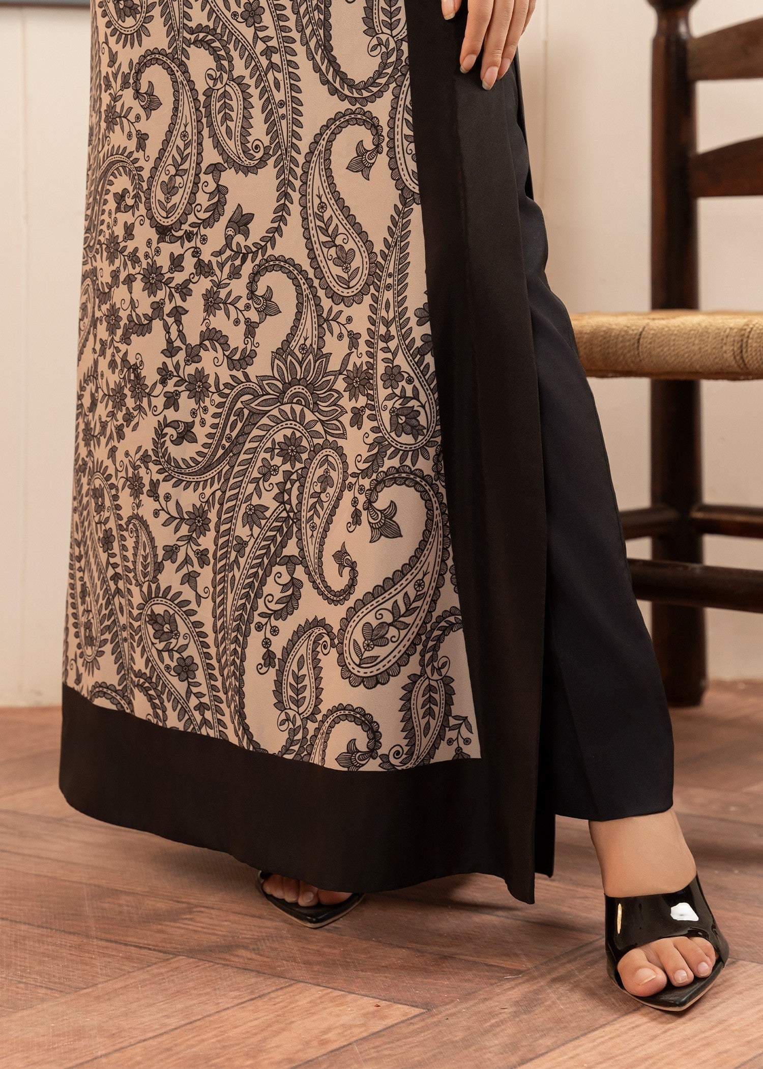 crepe Kurti in Beige