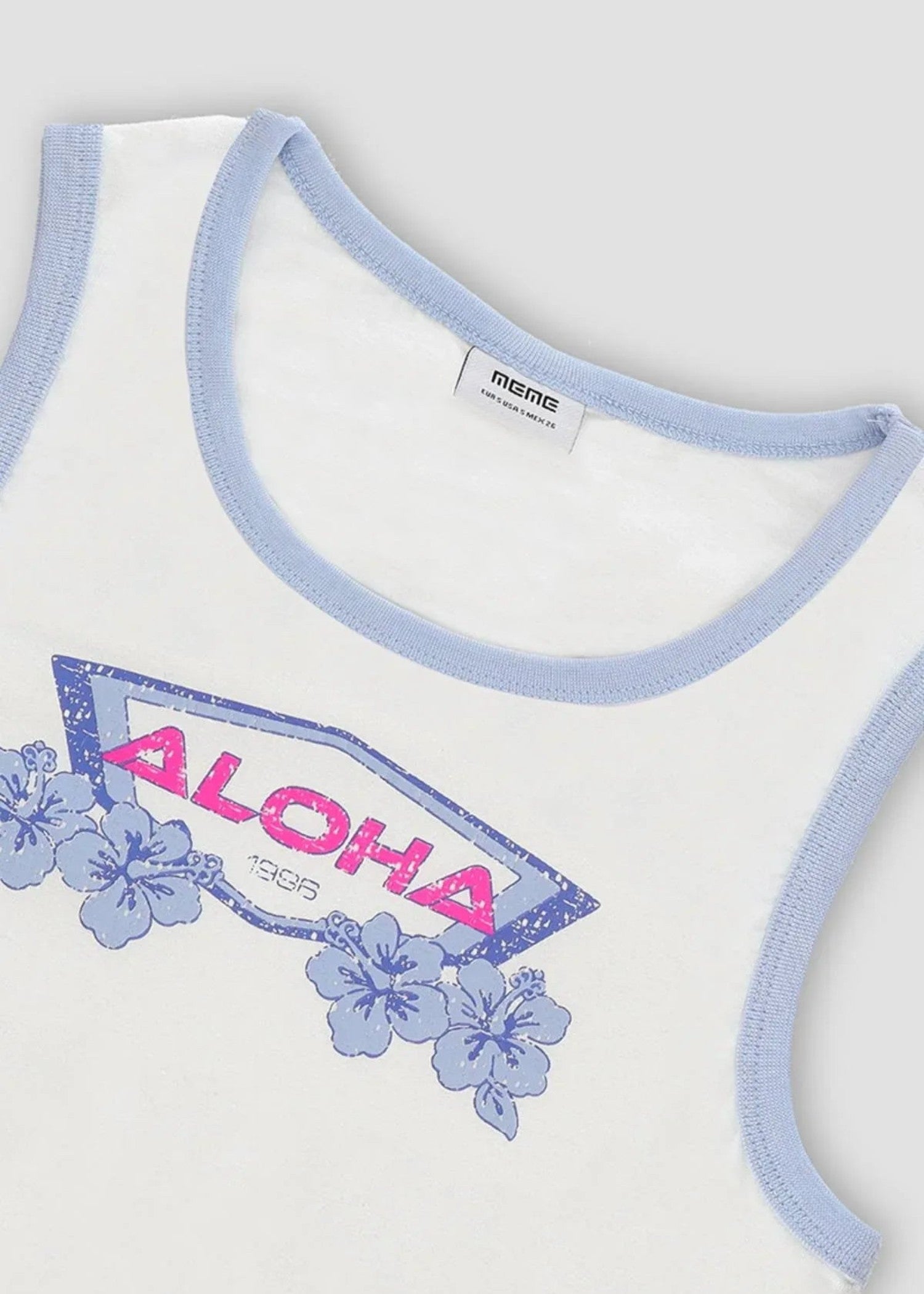 cotton jersey Tank Top in Blue, white