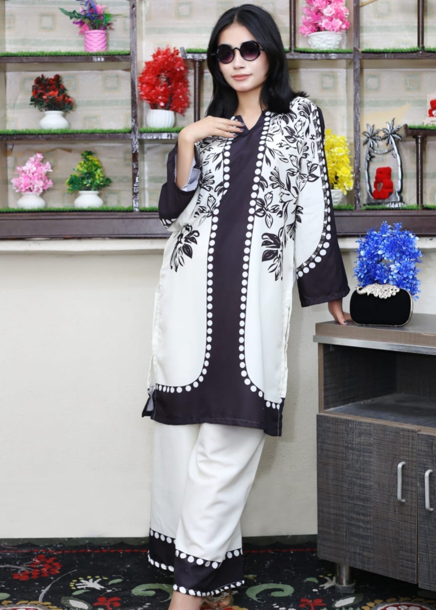 poly lawn Co Ord Sets in Ivory