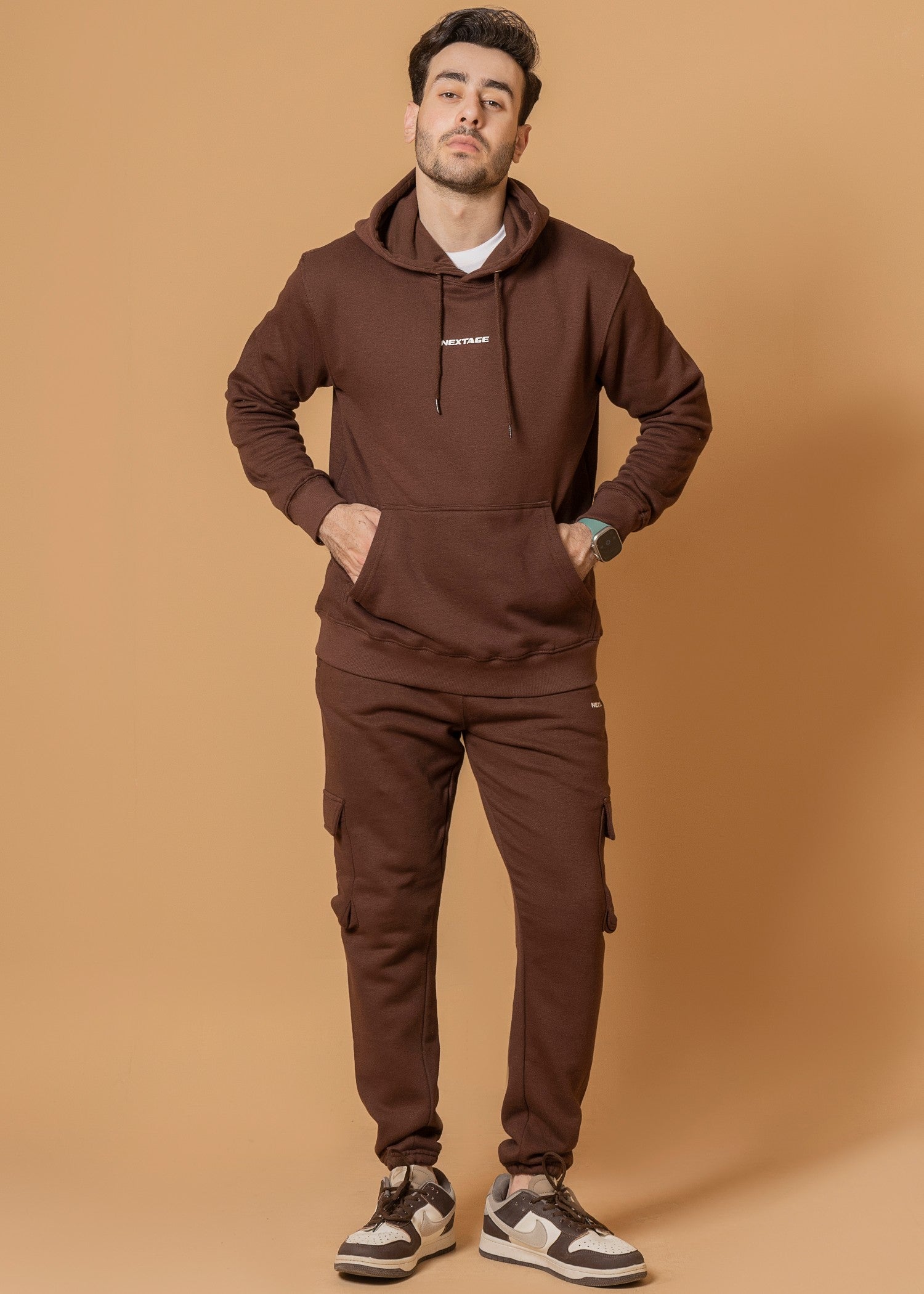 fleece Tracksuit in Chocolate brown