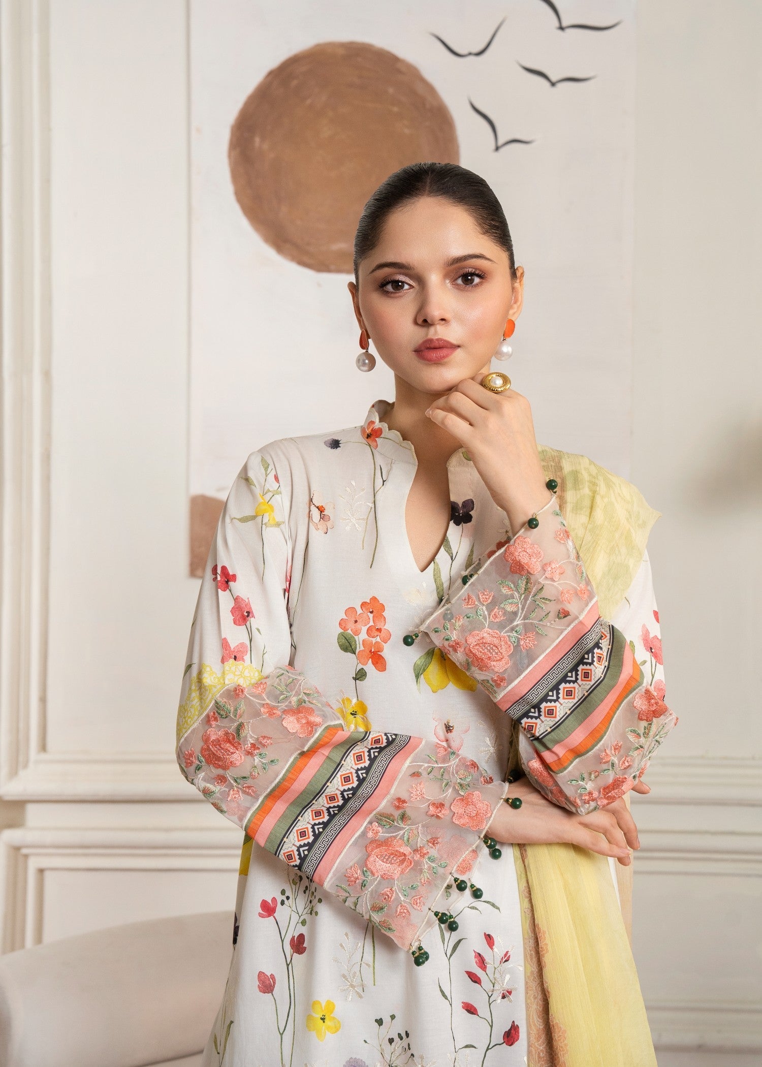 lawn Kurta Set in Milk