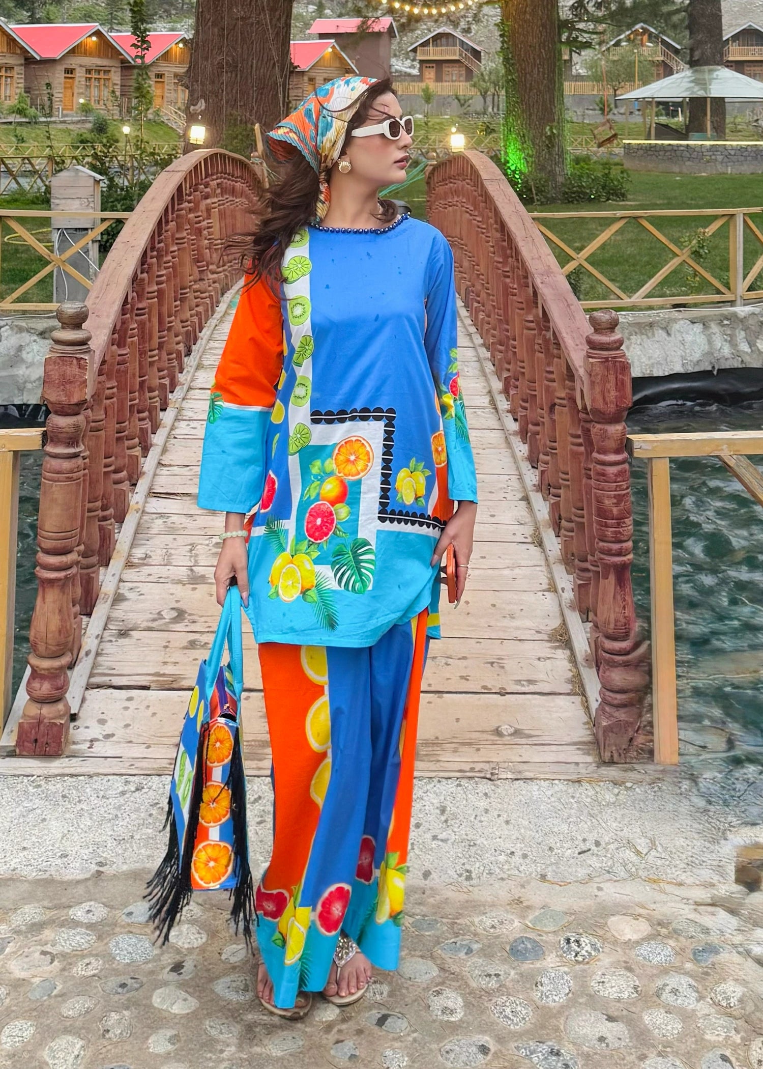 lawn Co ord Sets in Royal blue