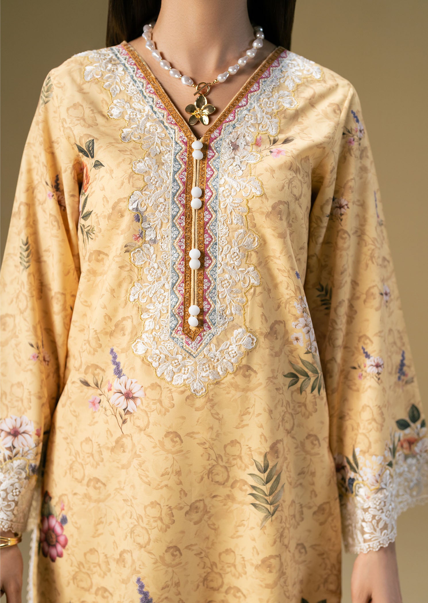 lawn Co Ord Sets in Lemon chiffon
