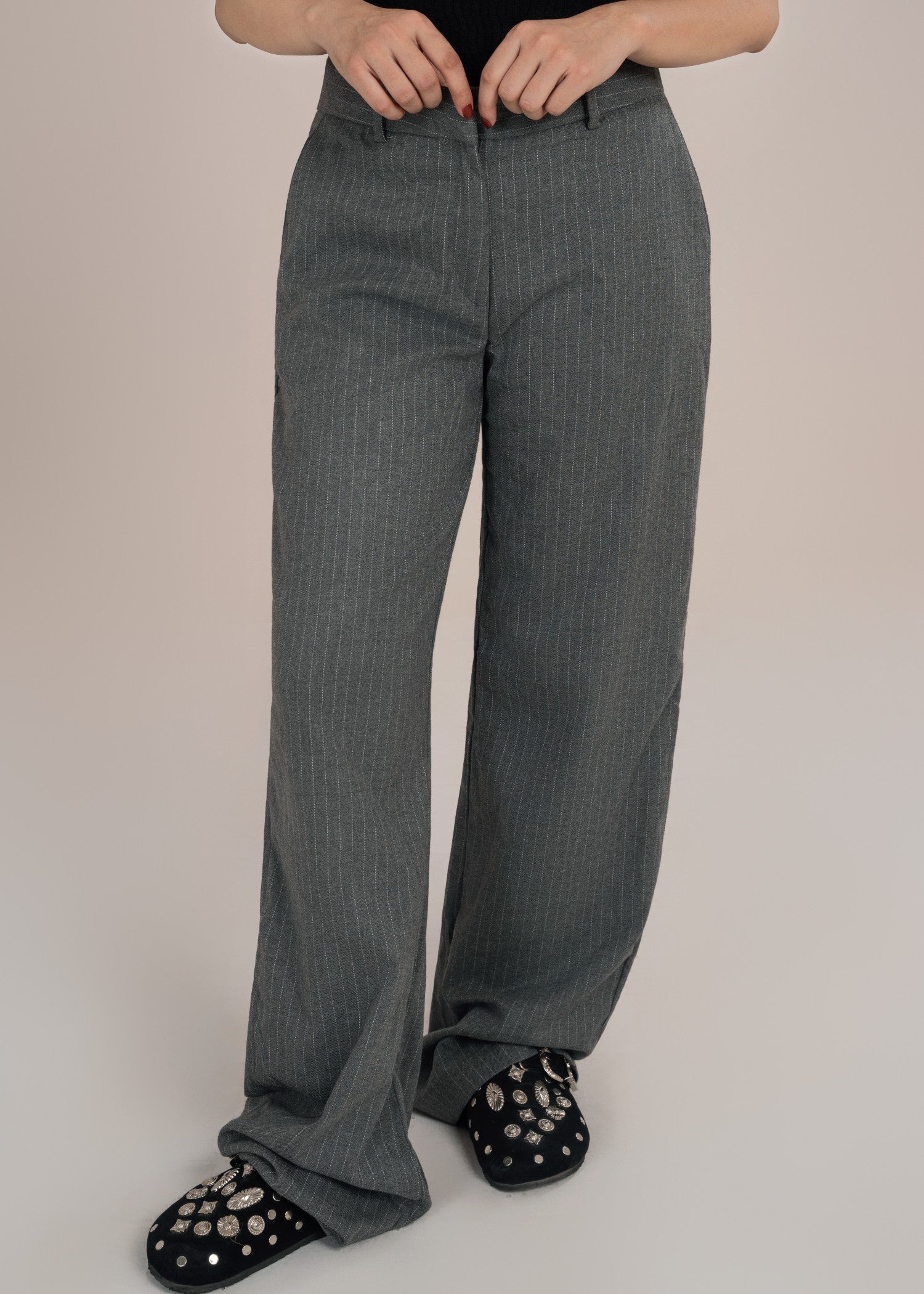linen Pants in Grey