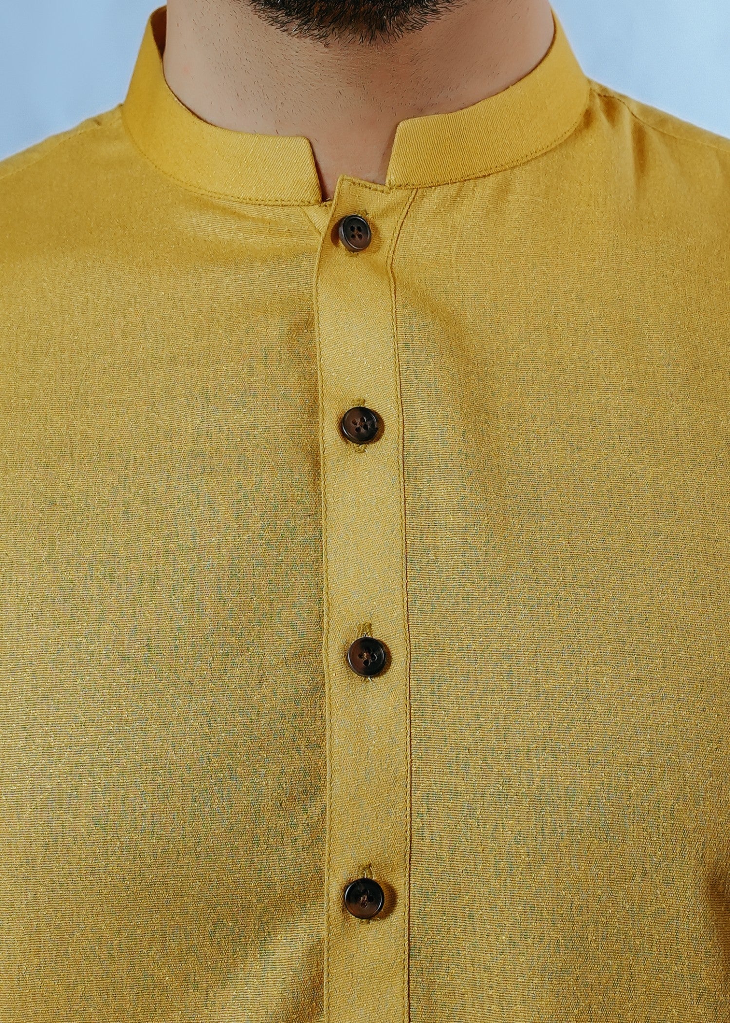 lawn karandi Kurta in Mustard