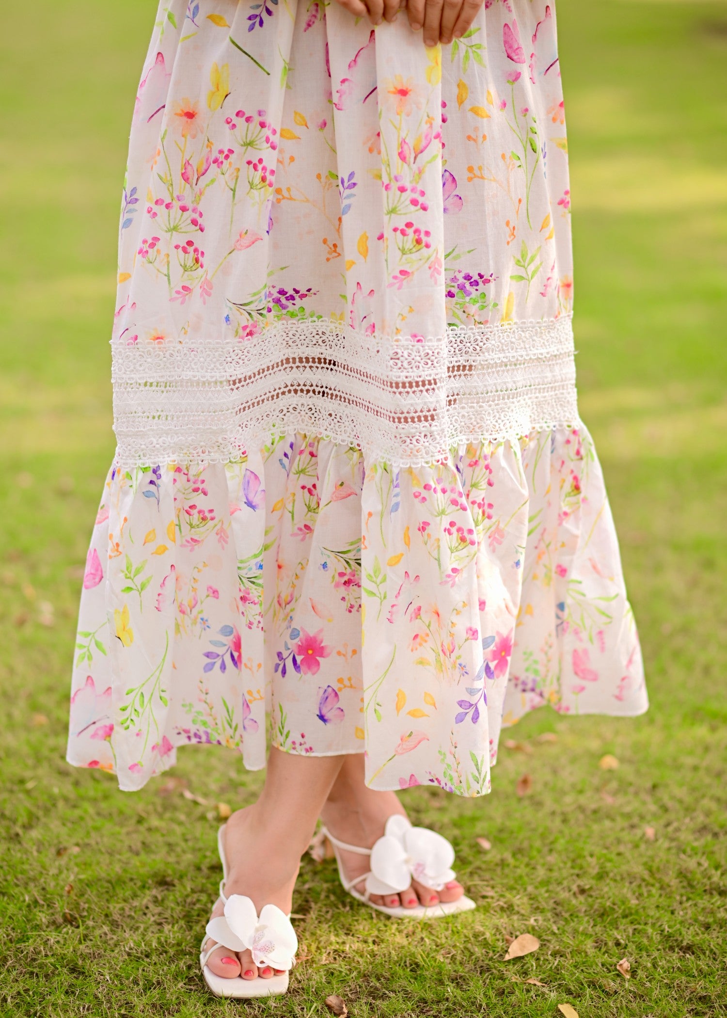 lawn cotton Maxi in White