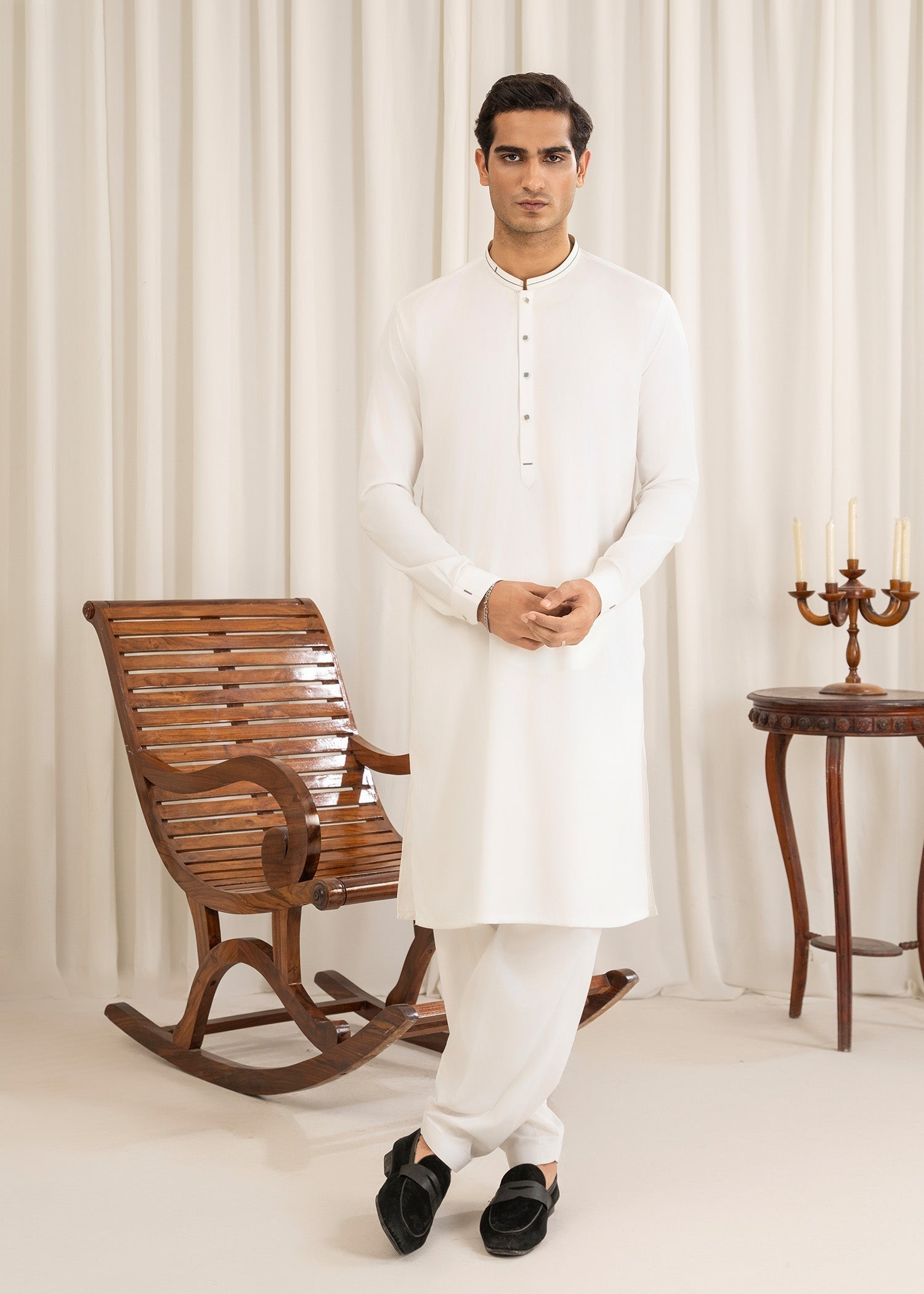 wash & wear Shalwar Kameez in White