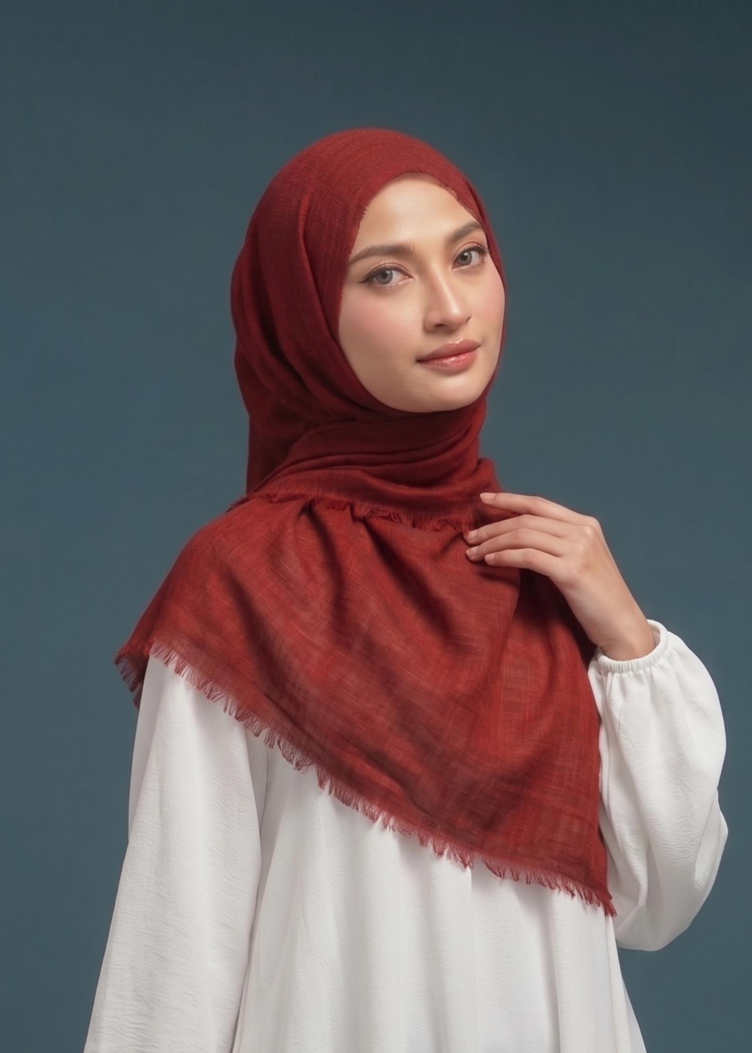 lawn Hijab in Sangria