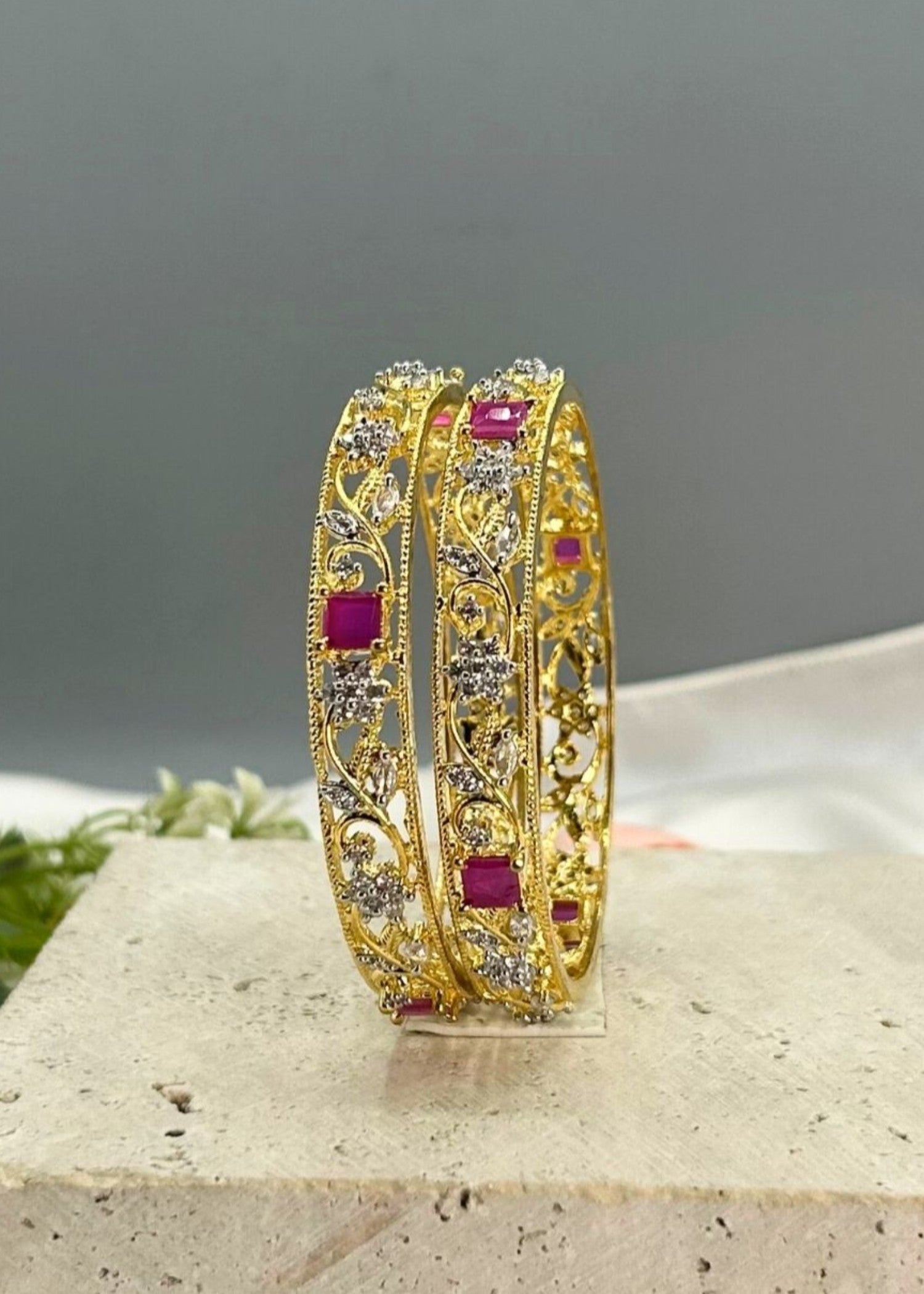 Bangles in Ruby red Color by - Trendy Women Bangles SHM6235