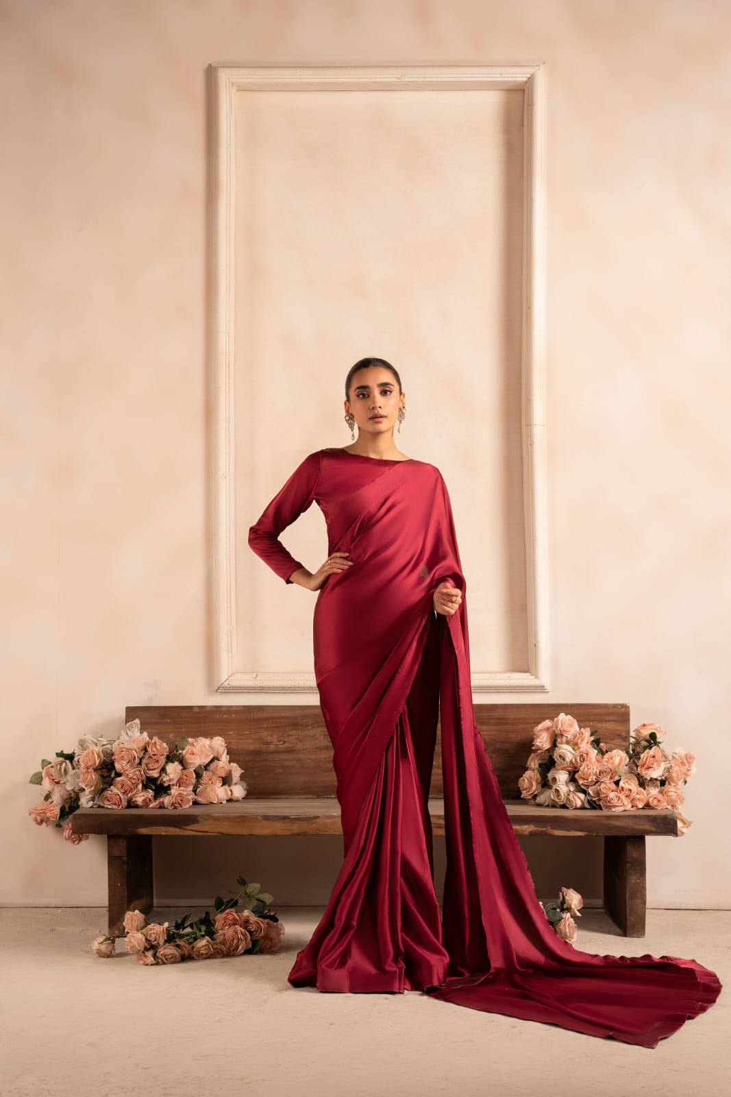 silk Saree in Maroon