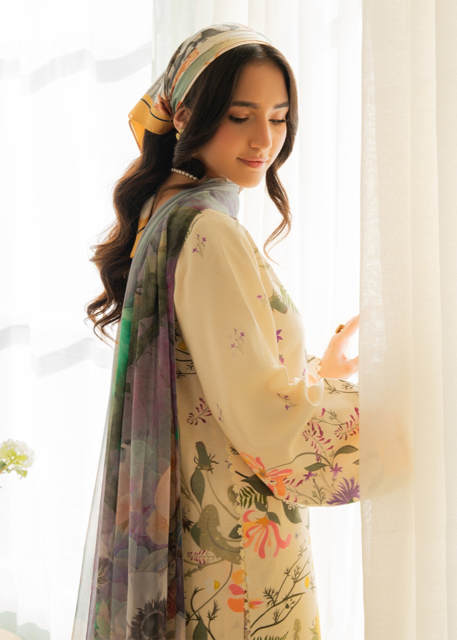 karandi Unstitched in Cream