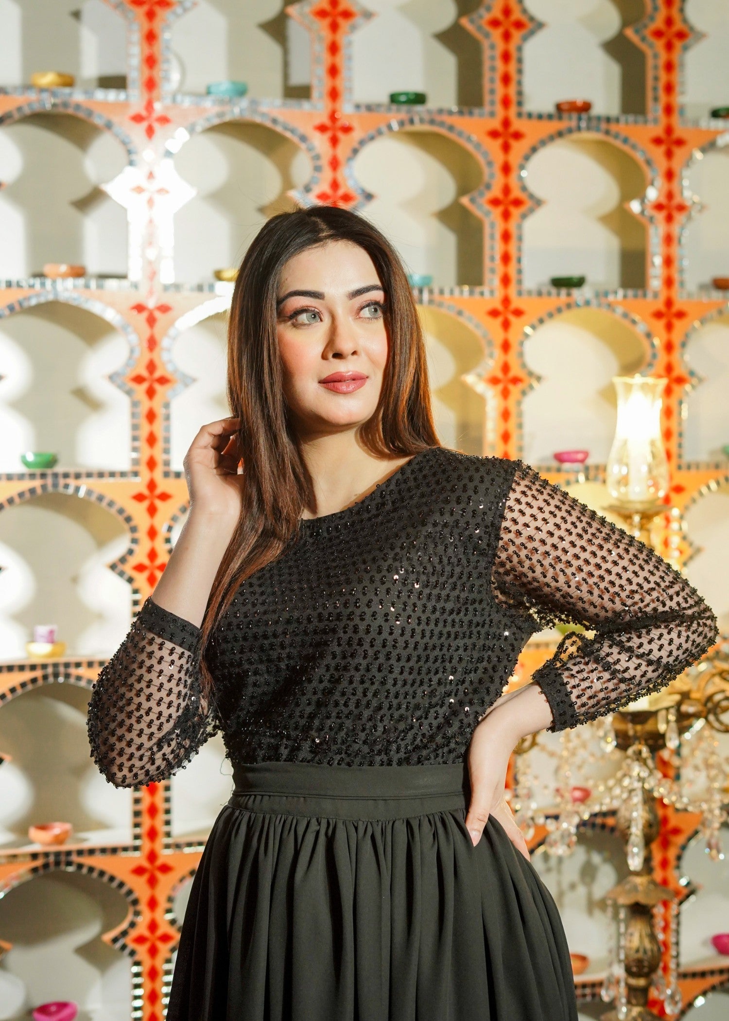 georgette Maxi in Black