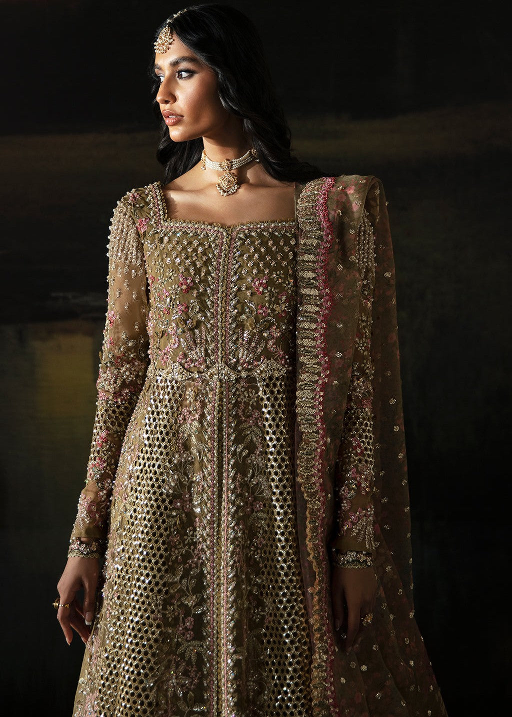 net Maxi in Olive green