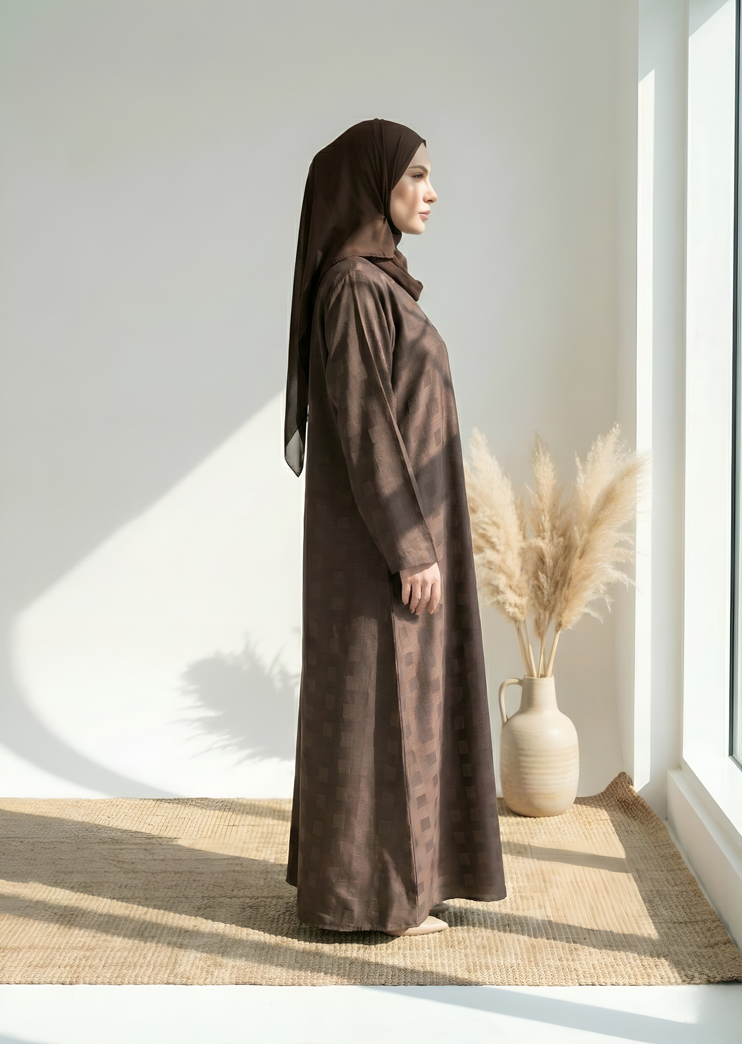 nidha Abaya in Brown