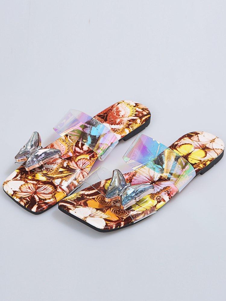 Women's Sandals 2021 New Serpentine Flower Flat Bottom