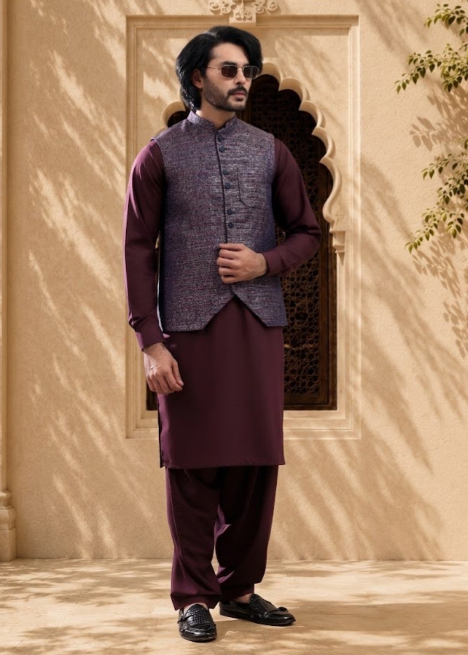 suiting Waistcoat in Deep purple by The Great Masters (TGM)