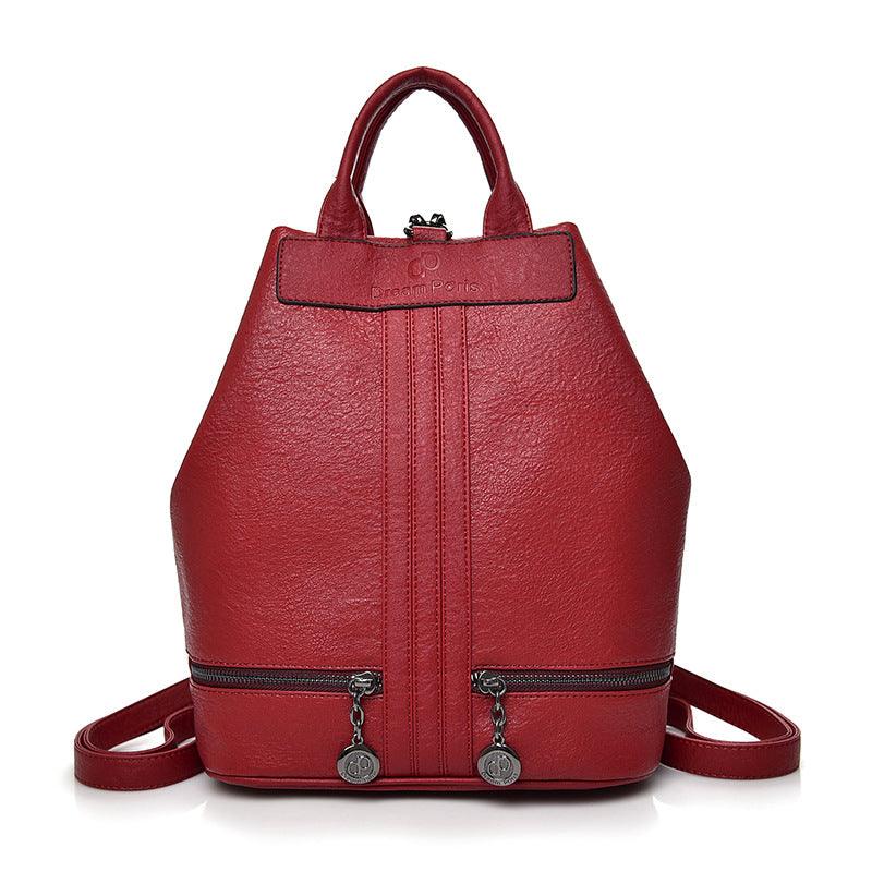 Women's All-Match Soft Leather Cowhide Backpack