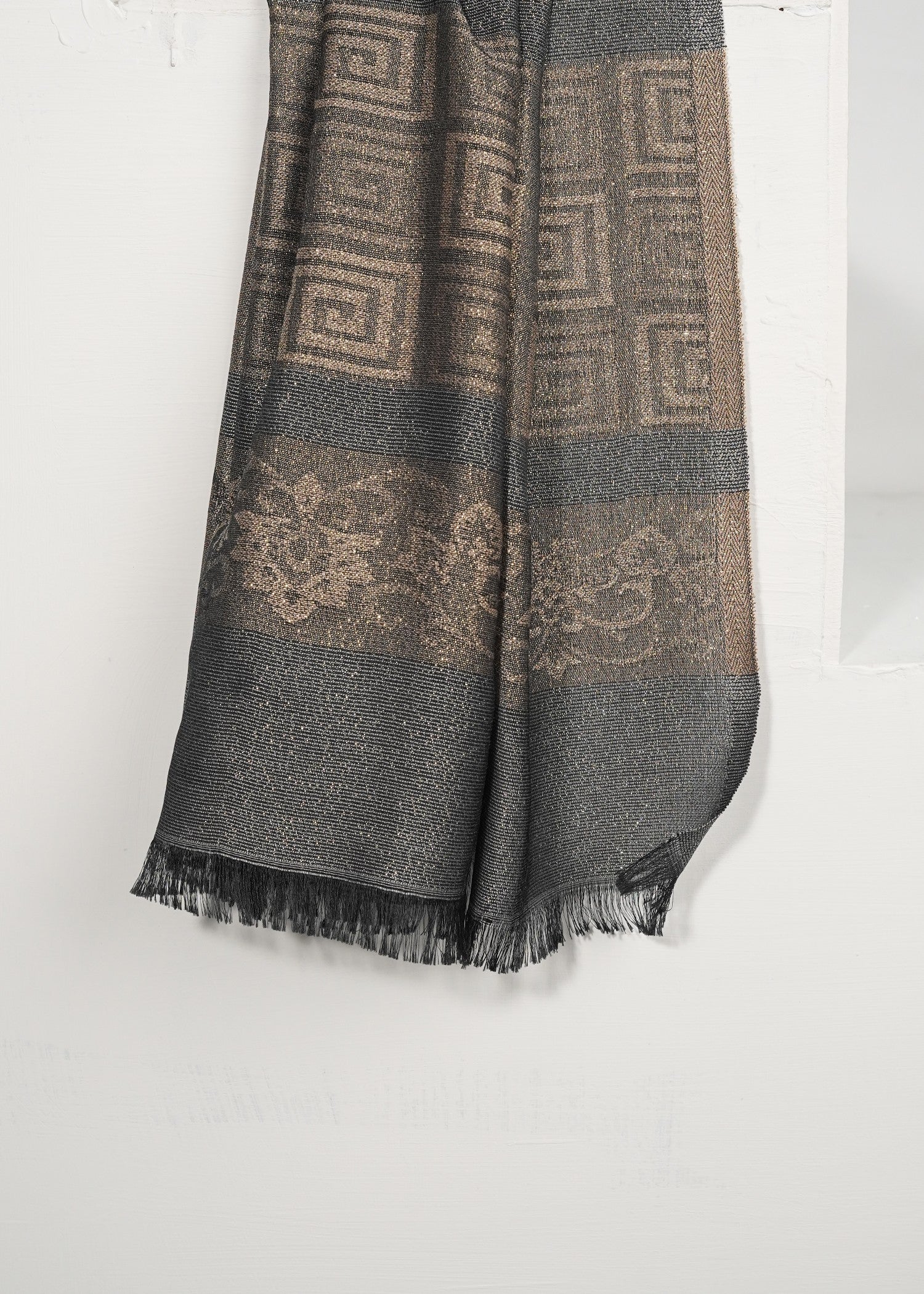 zari lawn Hijab in Charcoal