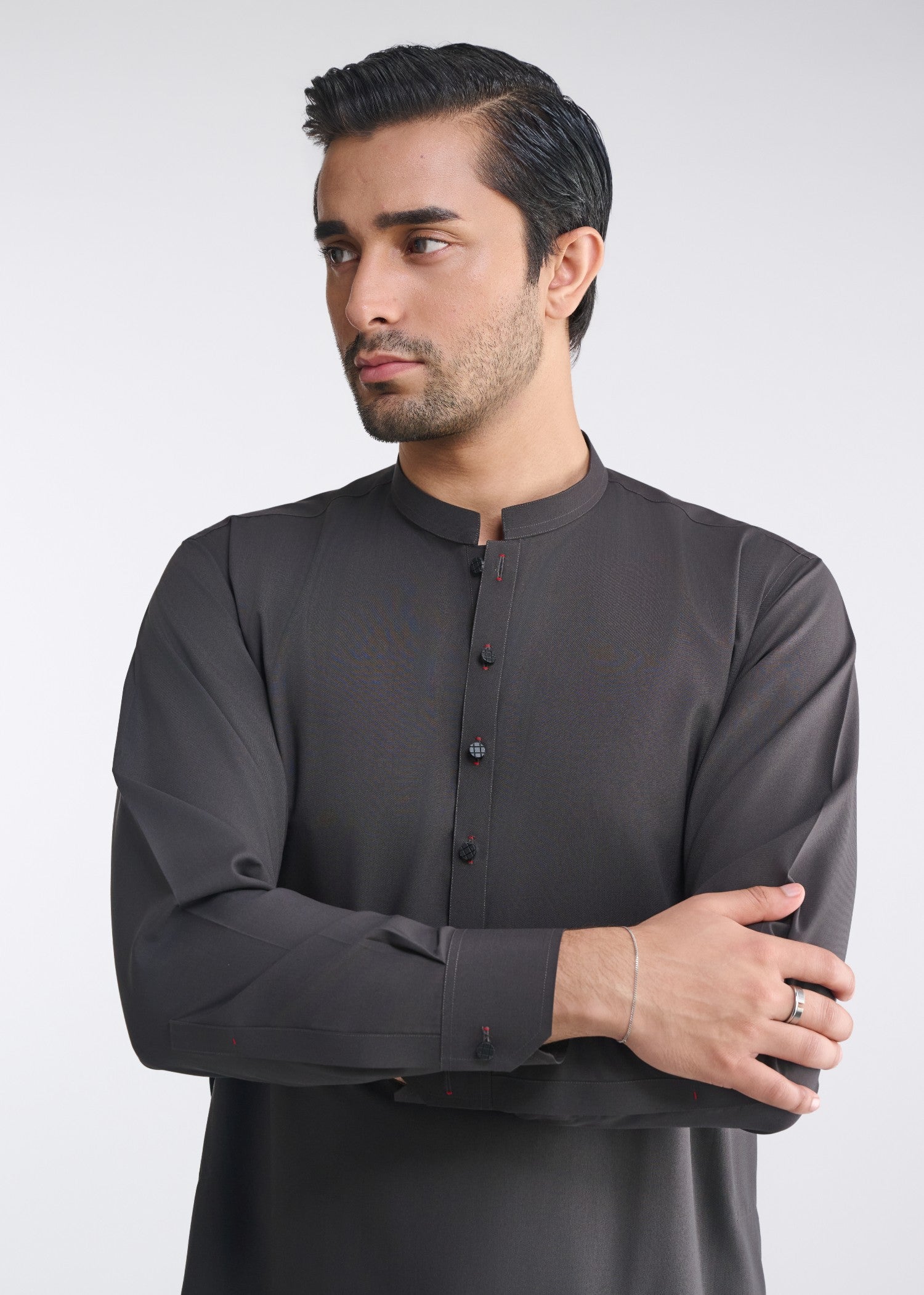cotton Shalwar Kameez in Charcoal
