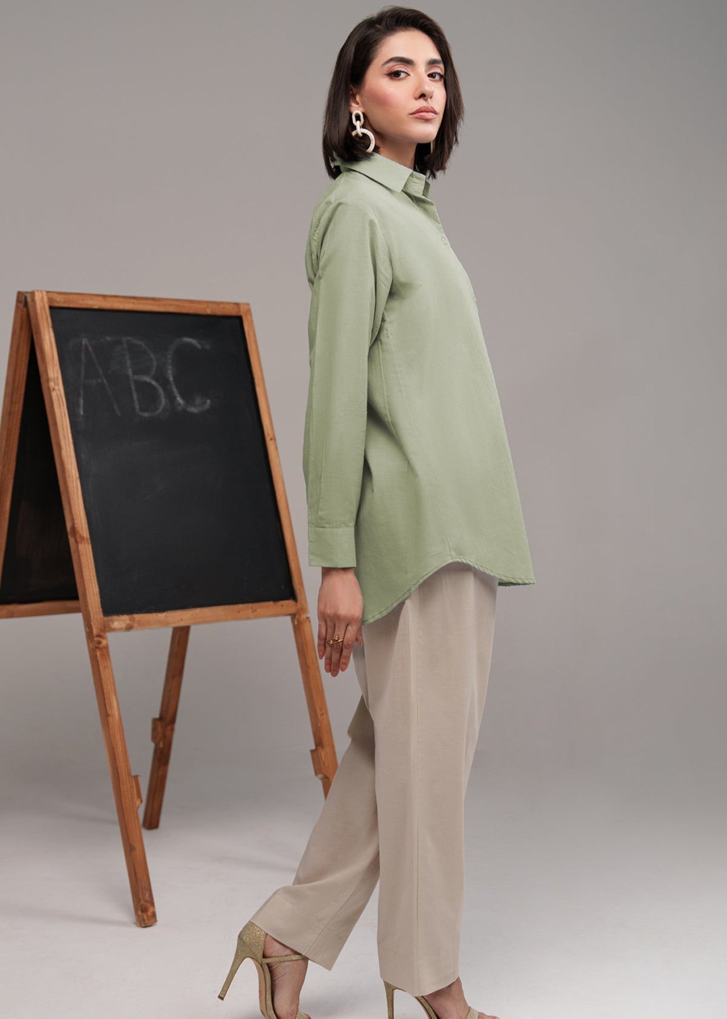 cambric Top in Mint green
