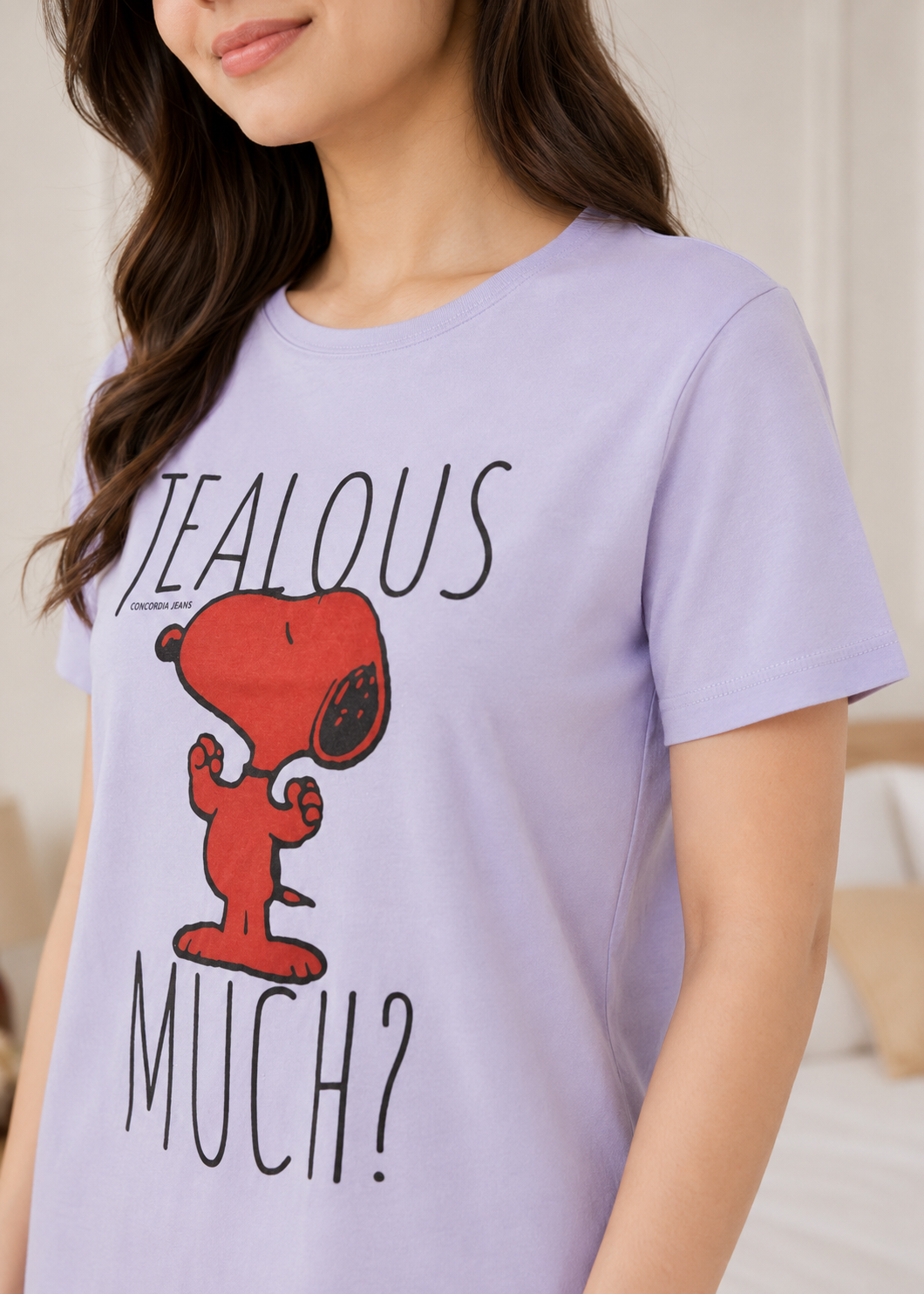 single jersey knit T Shirt in Lilac