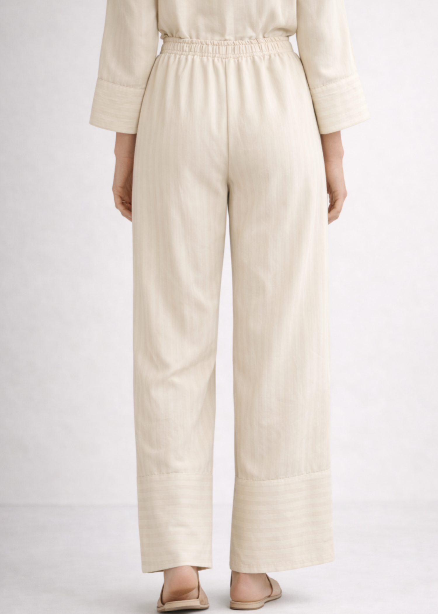 cotton linen Trousers in Cream