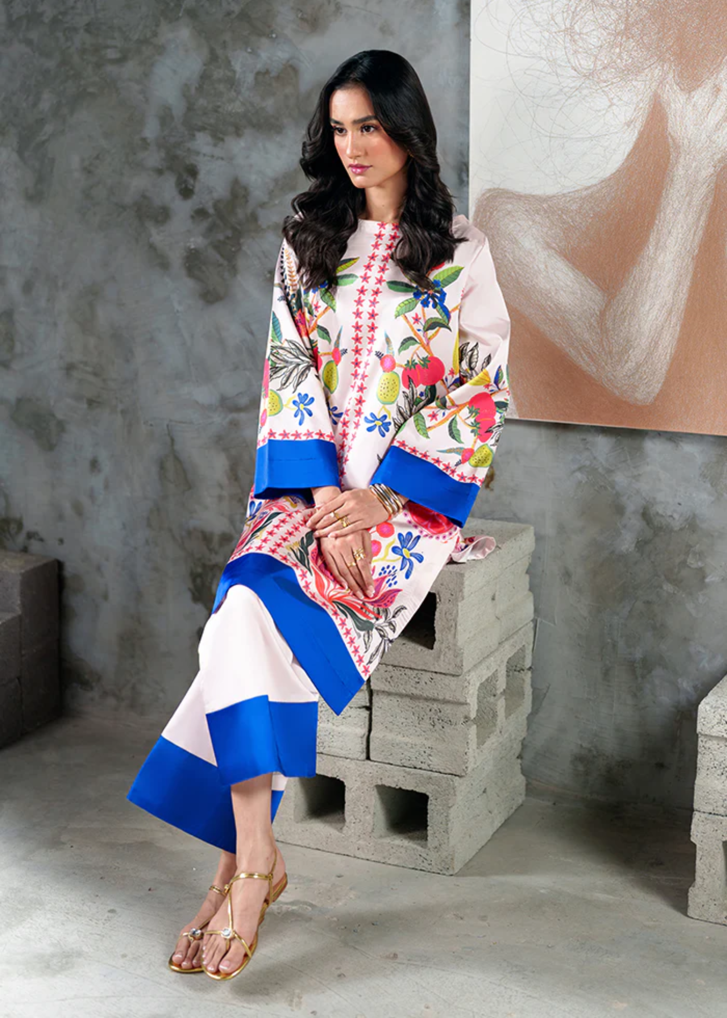 pk charmuse silk Co Ord Sets in Blue, linen