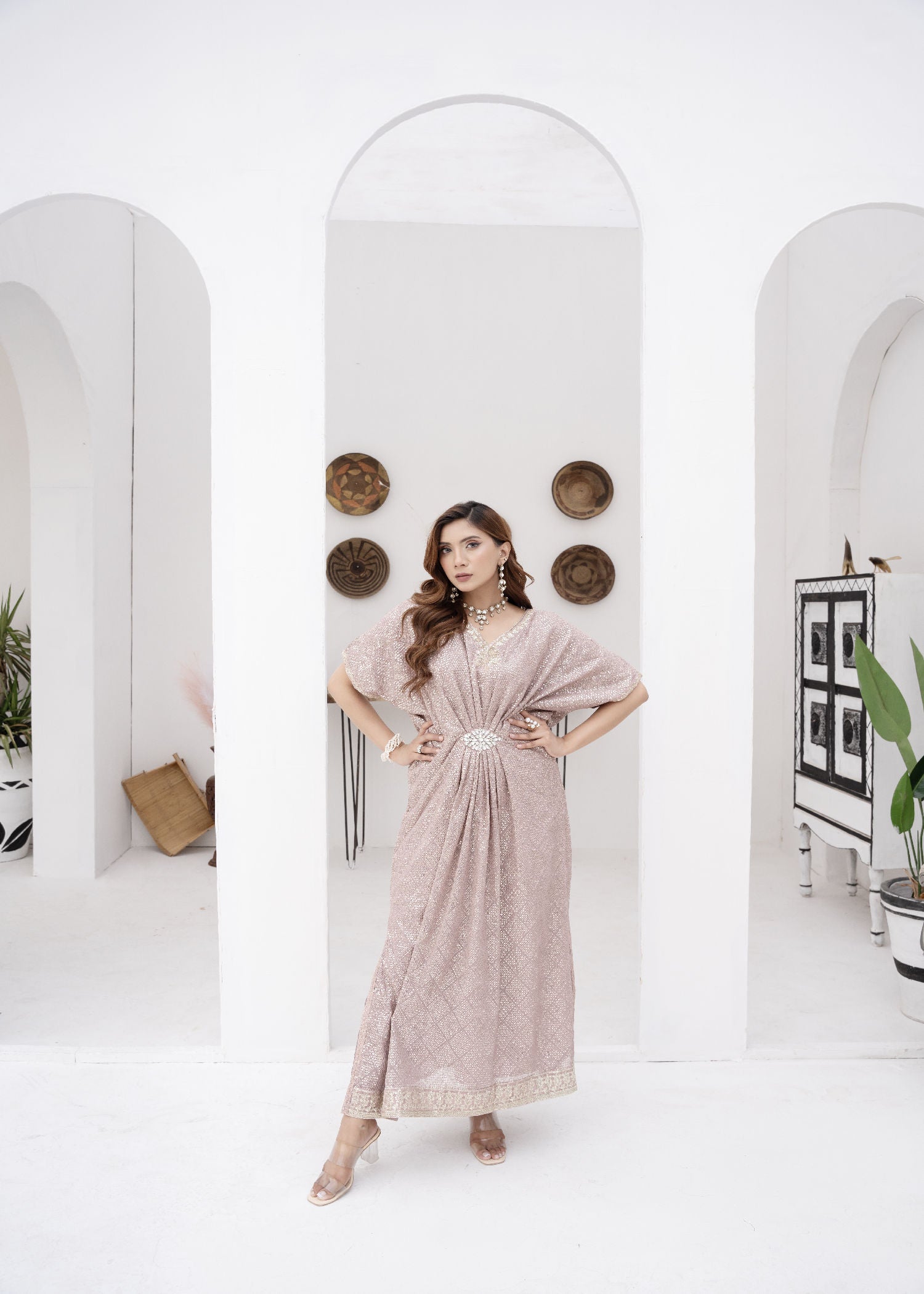 chiffon Kaftan in Lilac