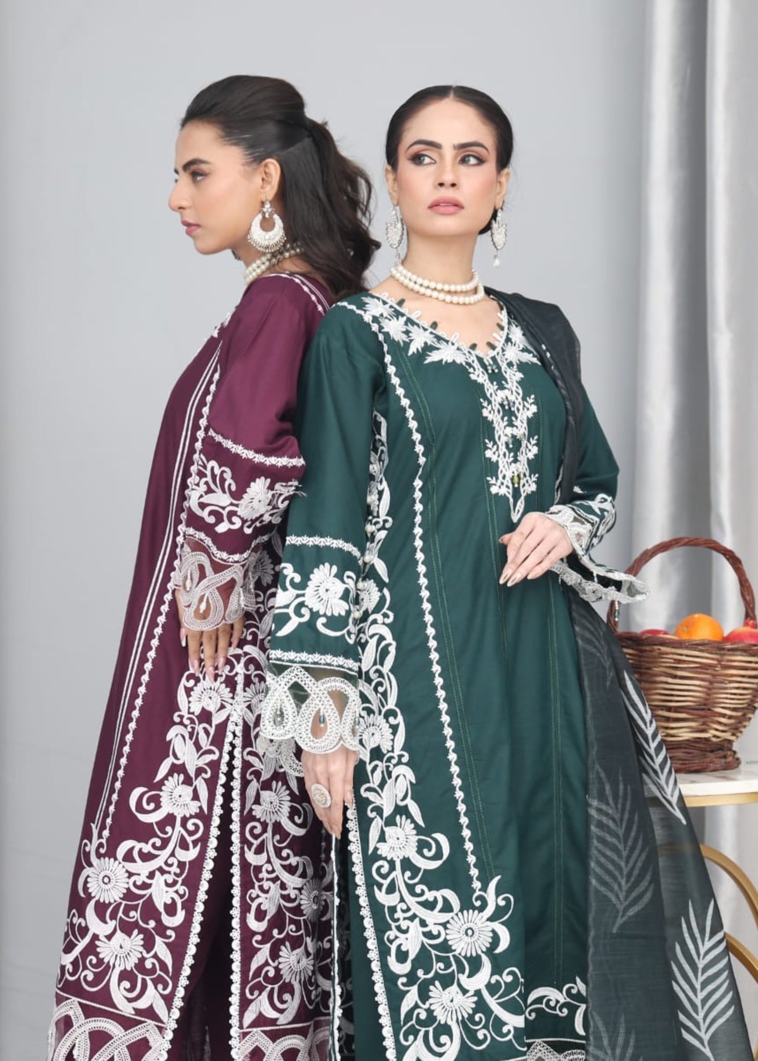 cotton krandi Kurta Set in Bottle green