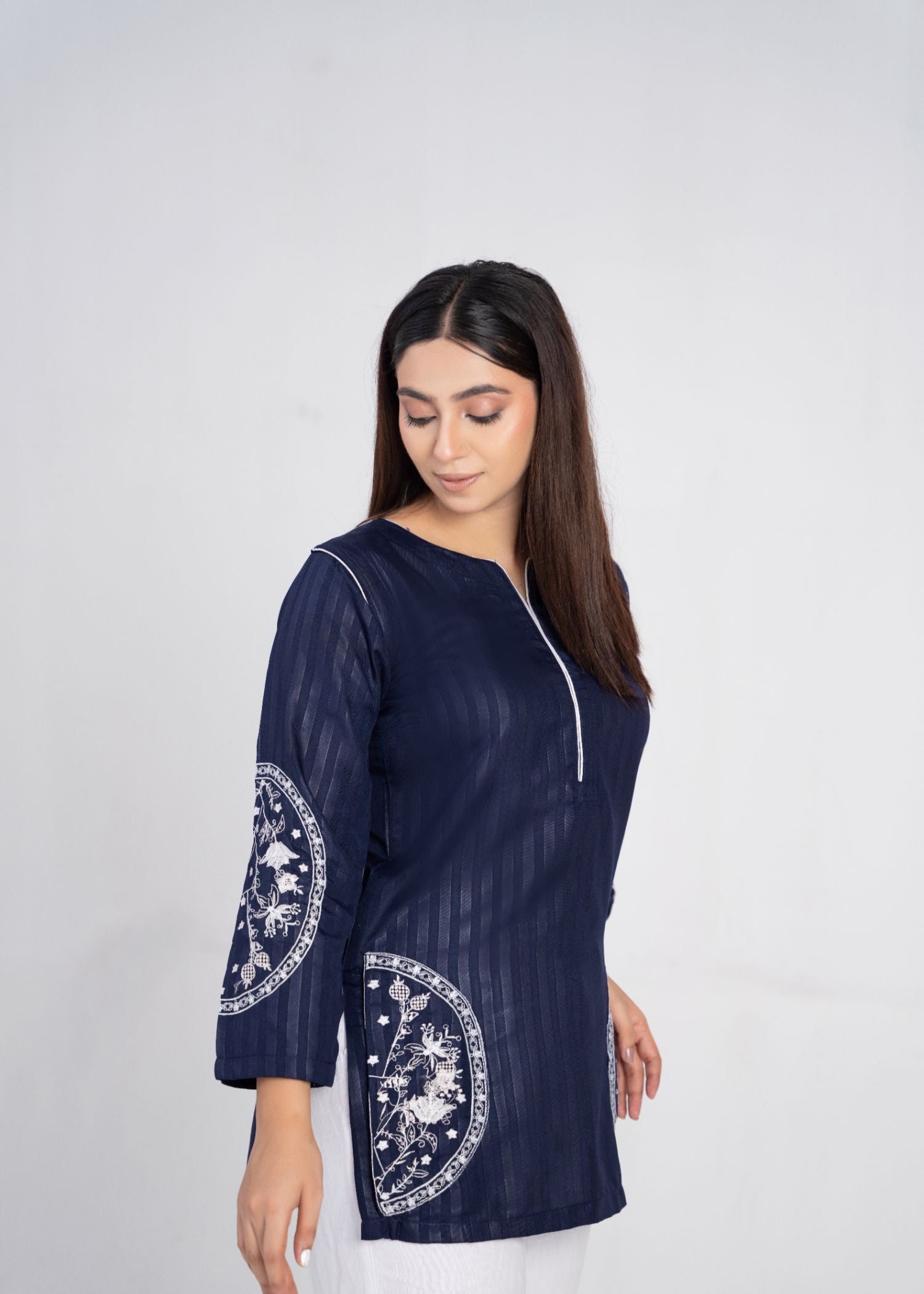 cotton Kurti in Navy blue