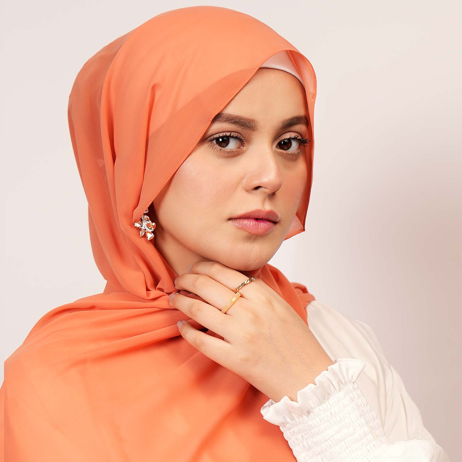 chiffon Hijab in Orange