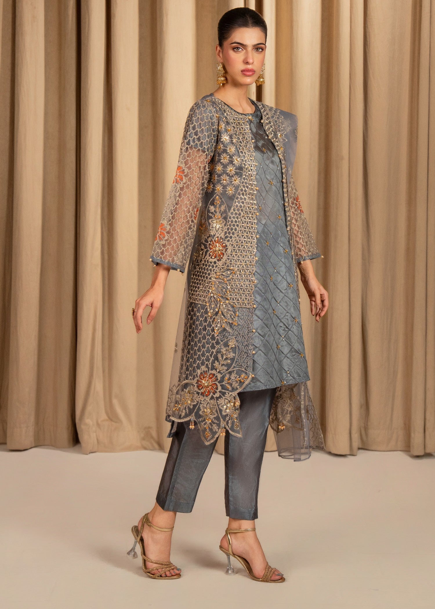 net Gown in Grey