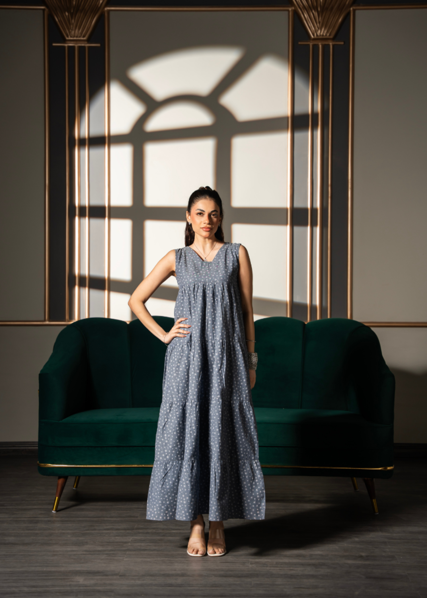 textured chambray Dress in Denim