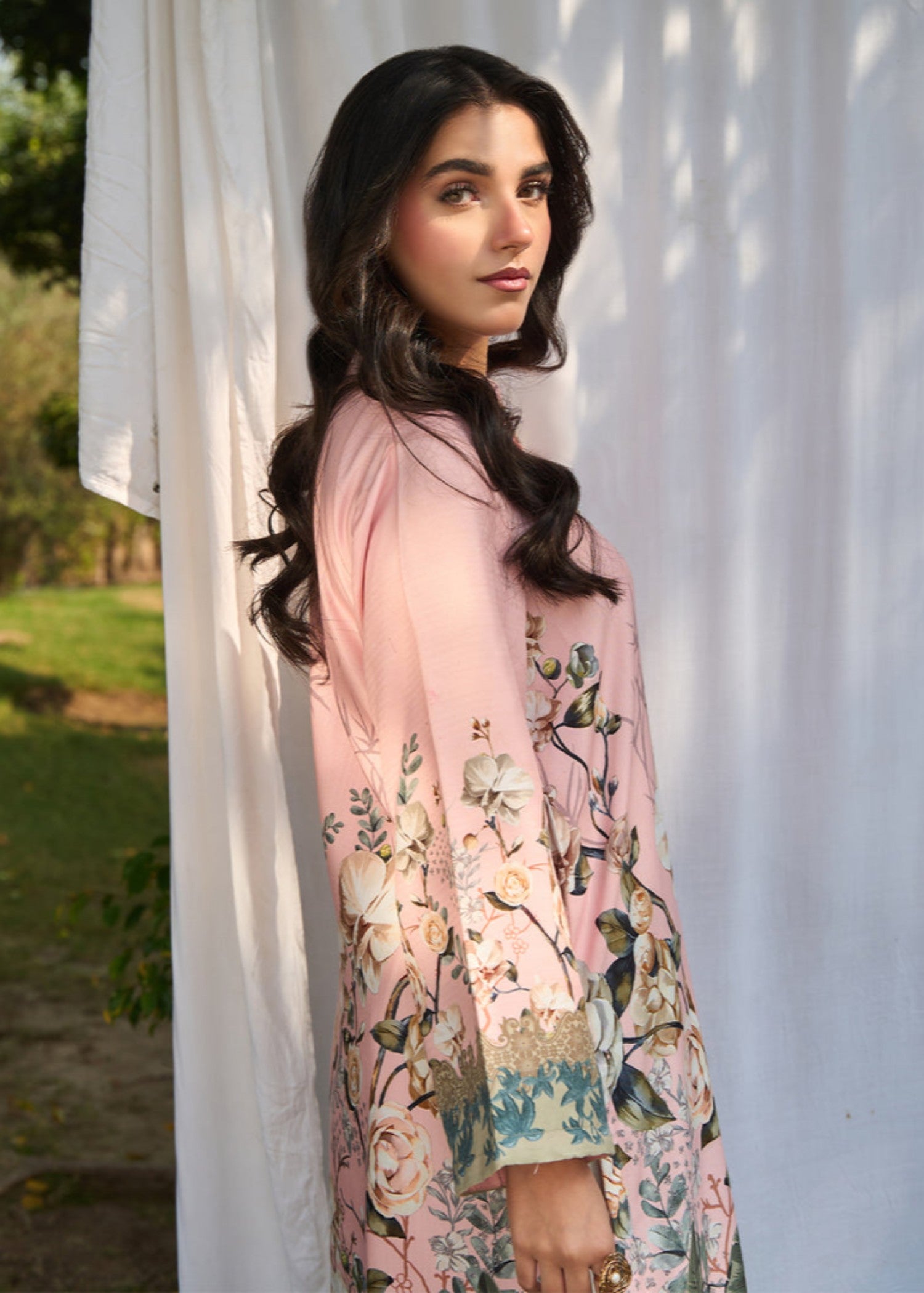 wool Kurta Set in Rose pink