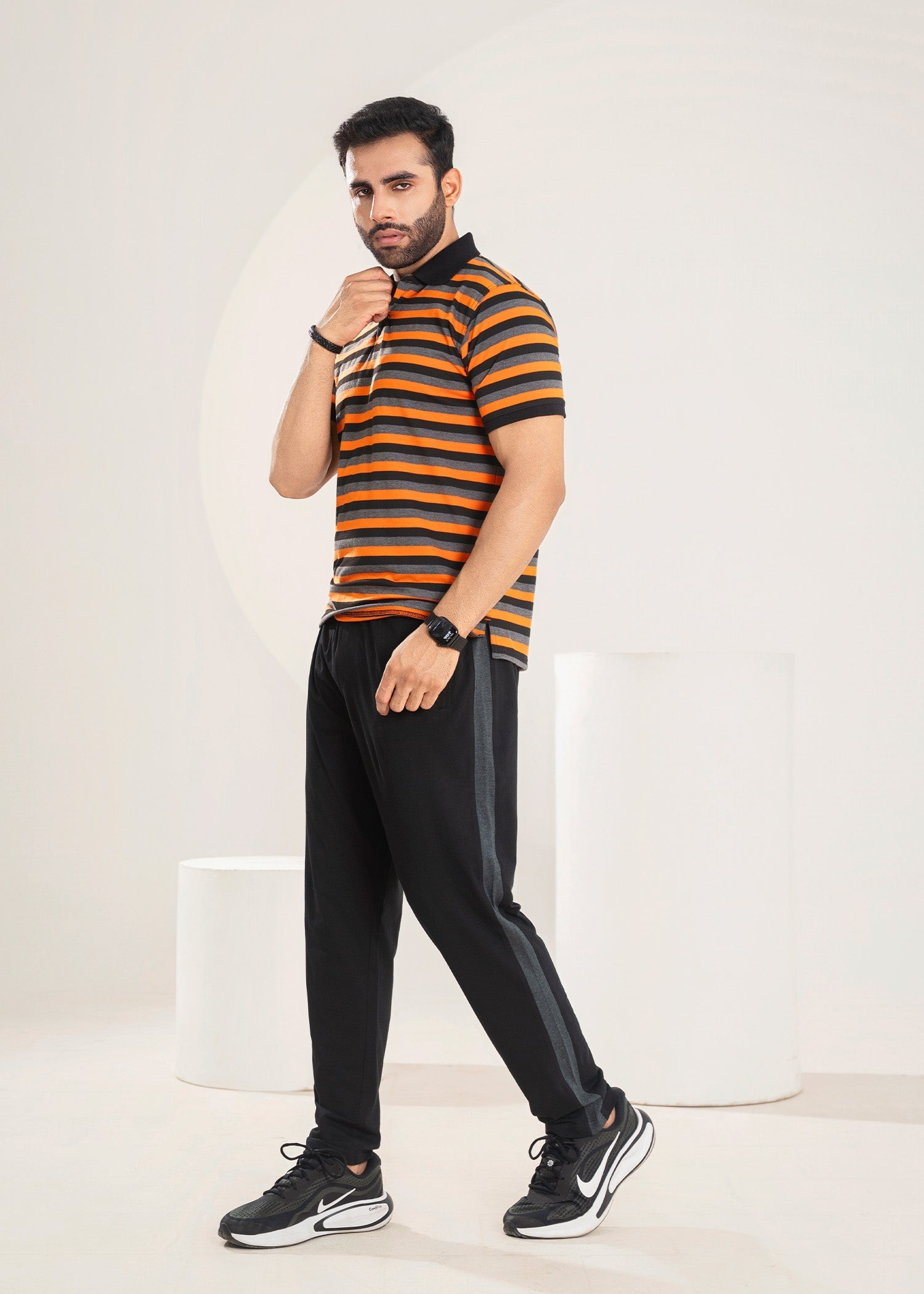 cotton Polo Shirt in Orange